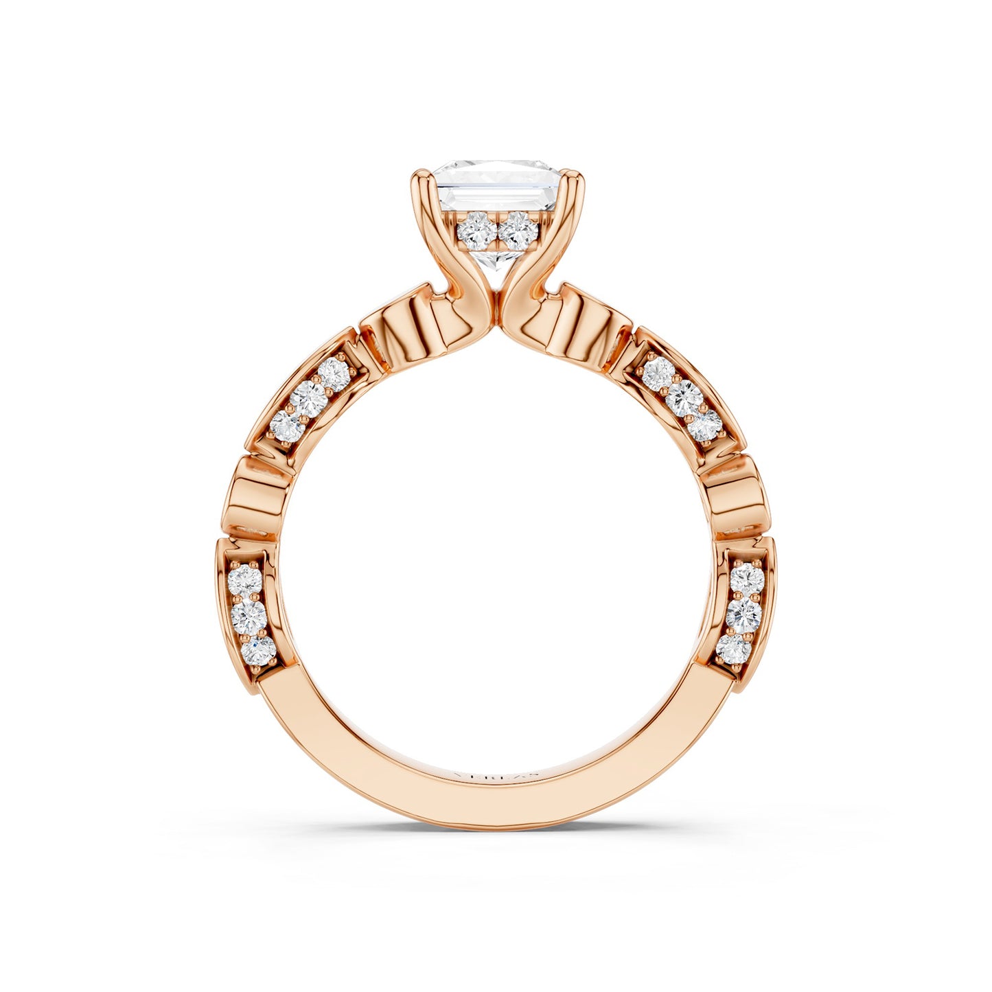 Princess Hidden Halo Accent Diamond Ring