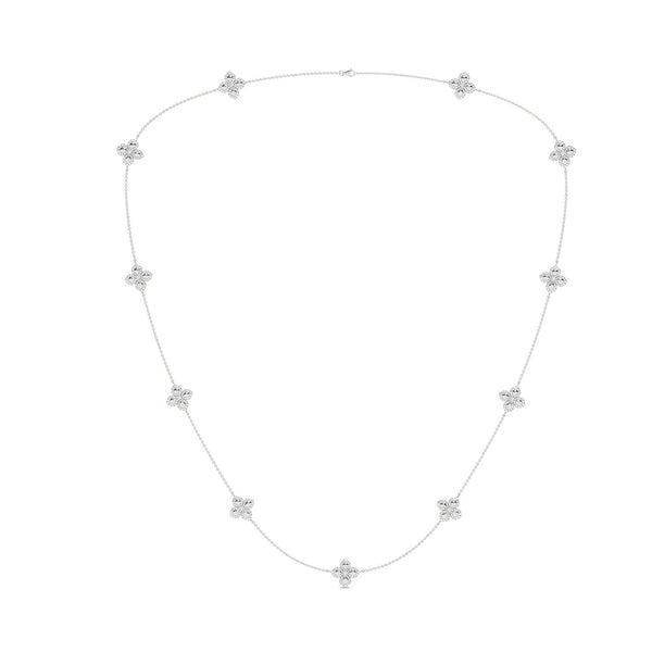 La Fleur Petite Diamond Contour Stationed Necklace