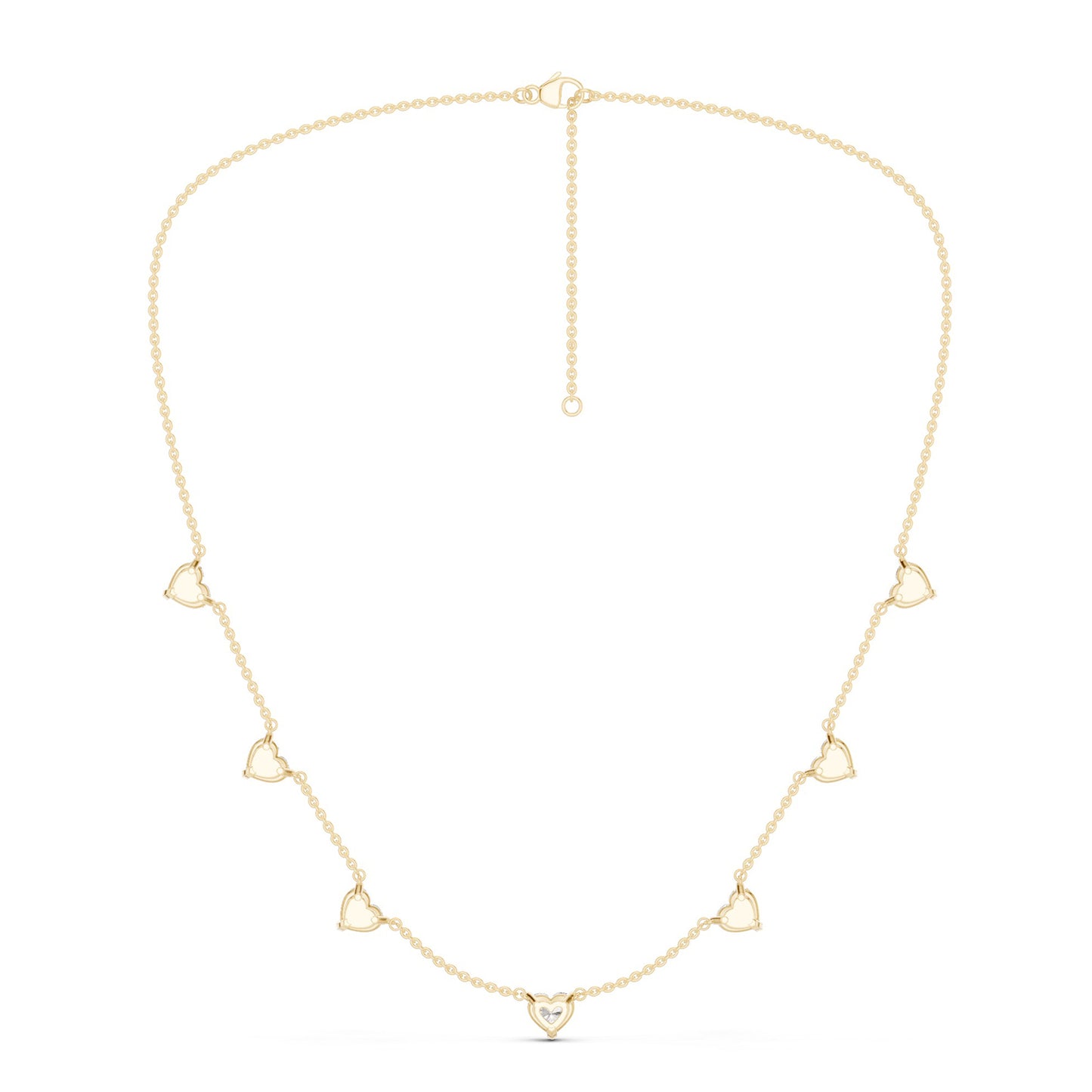 7-Stone Heart Diamond Necklace