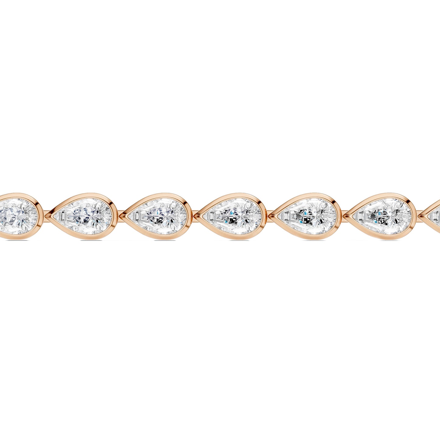 Bezel-set Pear Diamond Tennis Bracelet