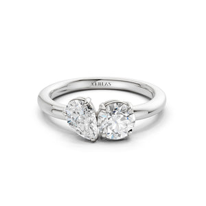Pear-Round Diamond Toi et Moi Ring