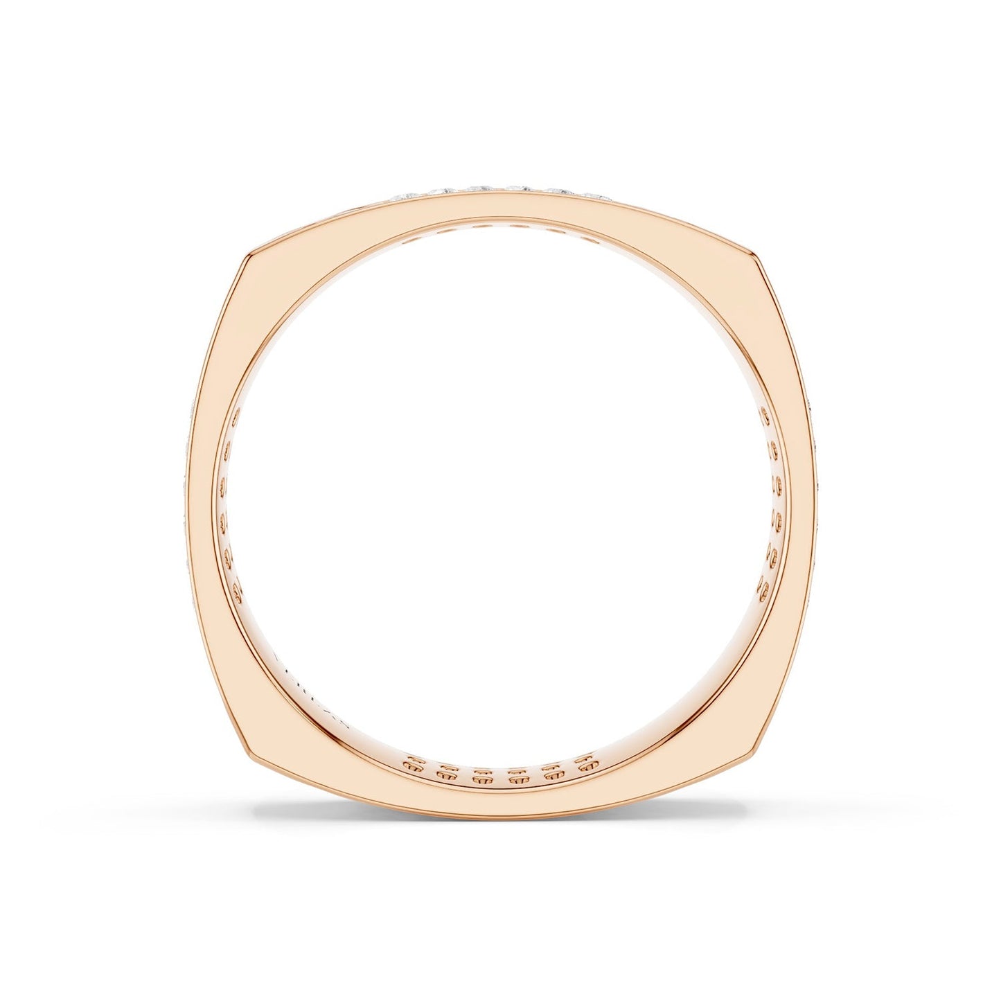 La Fleur 4mm 4-Diamond Rows Square Band