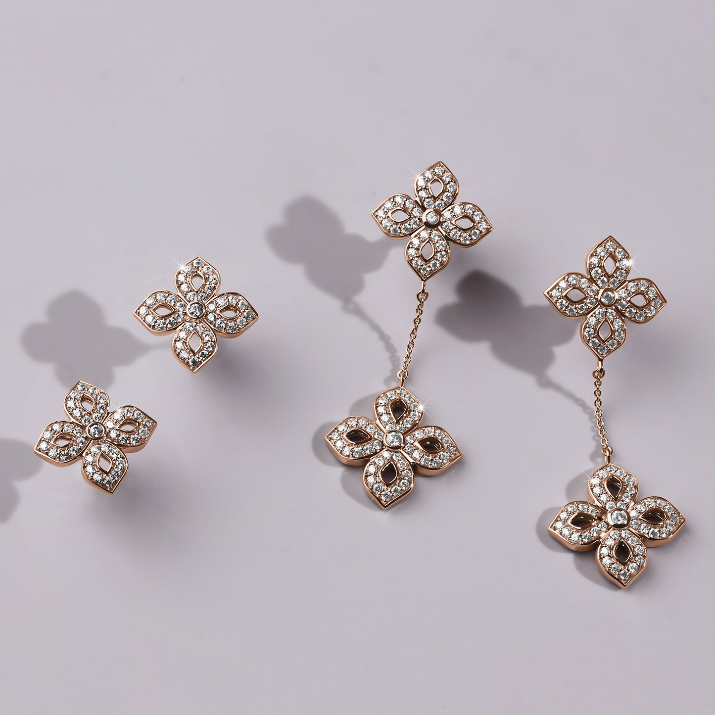 La Fleur Diamond Drop Silhouette Earrings