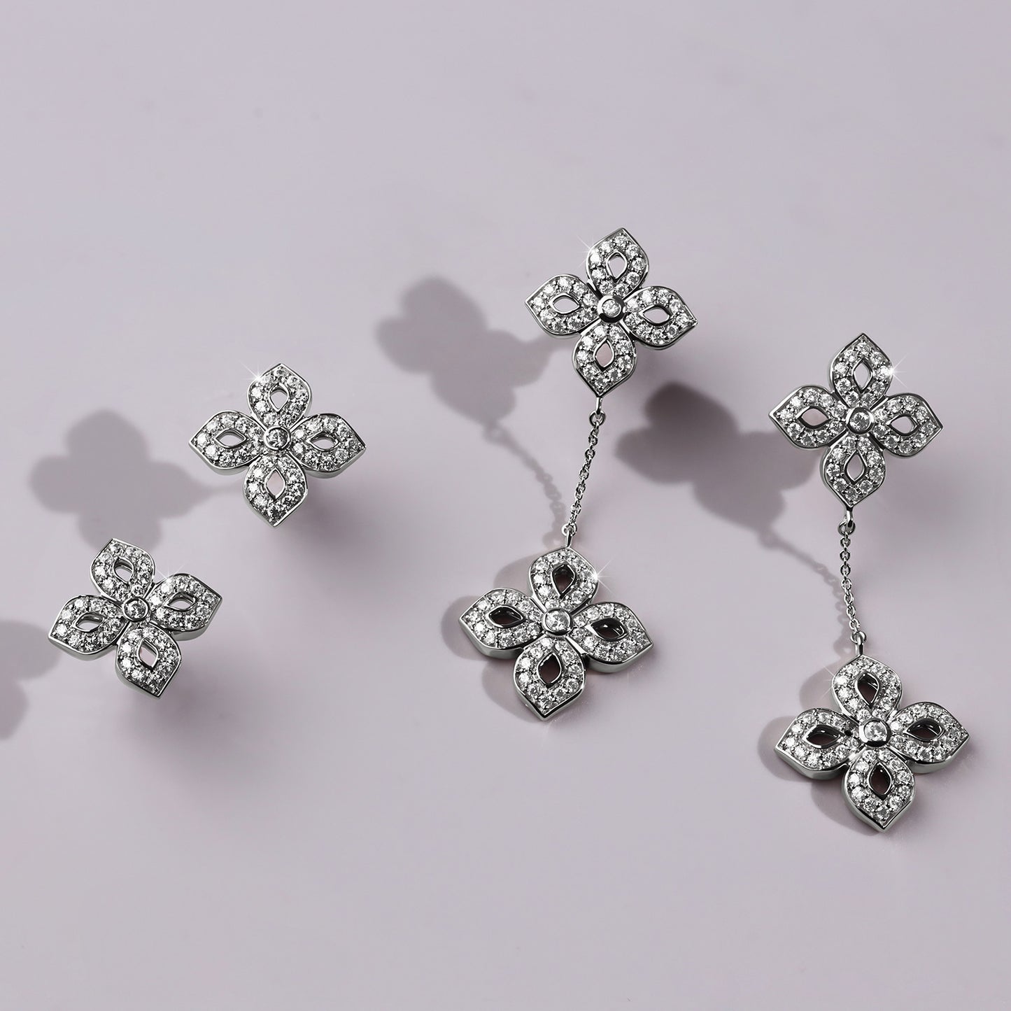 La Fleur Diamond Drop Silhouette Earrings