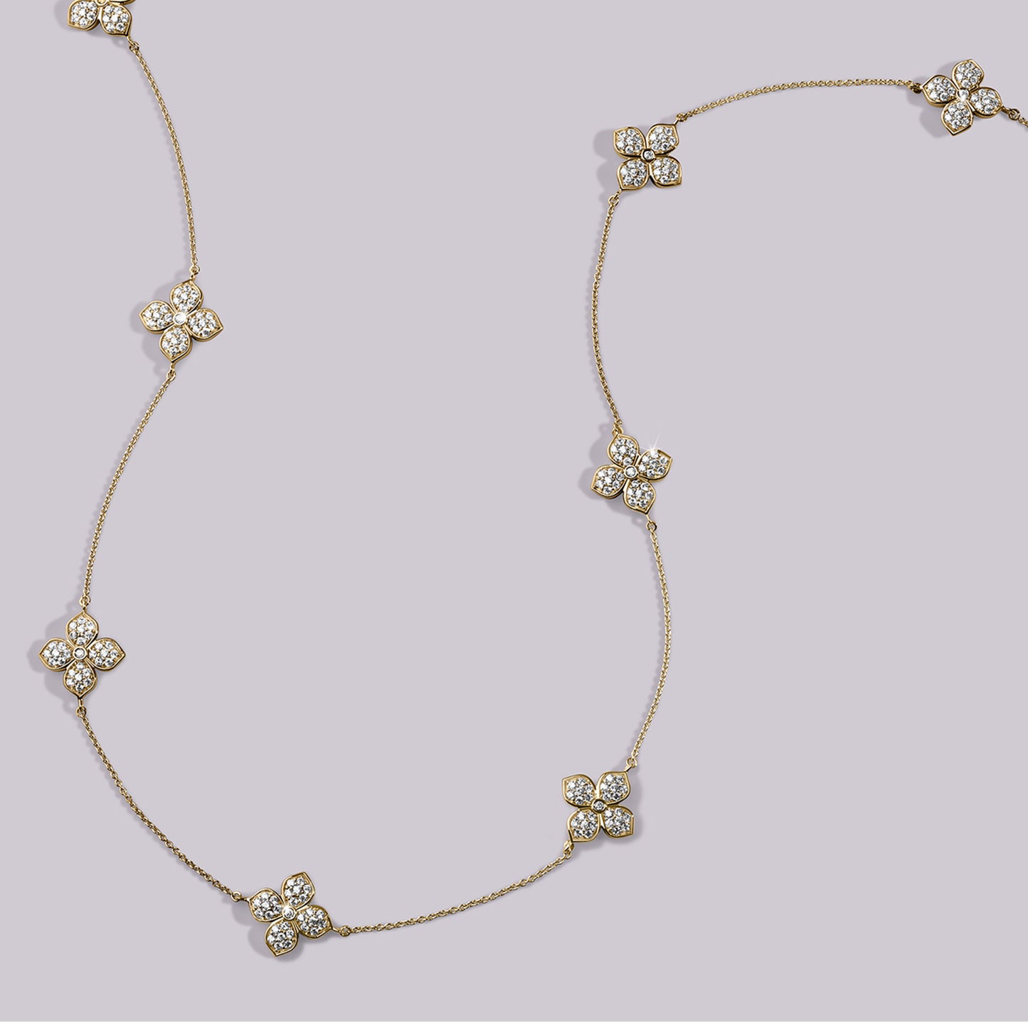 La Fleur Petite Diamond Radiant Stationed Necklace