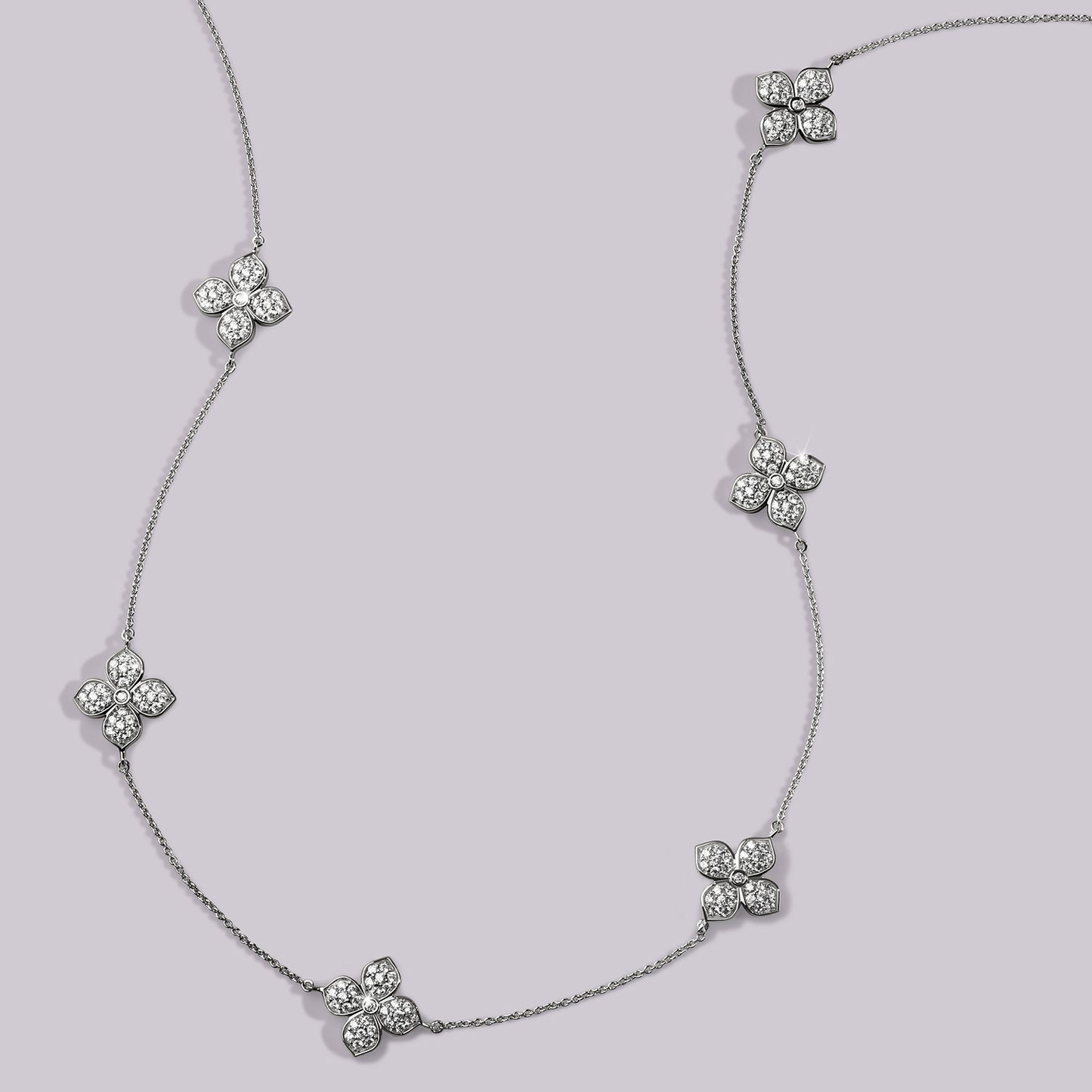La Fleur Petite Diamond Radiant Stationed Necklace