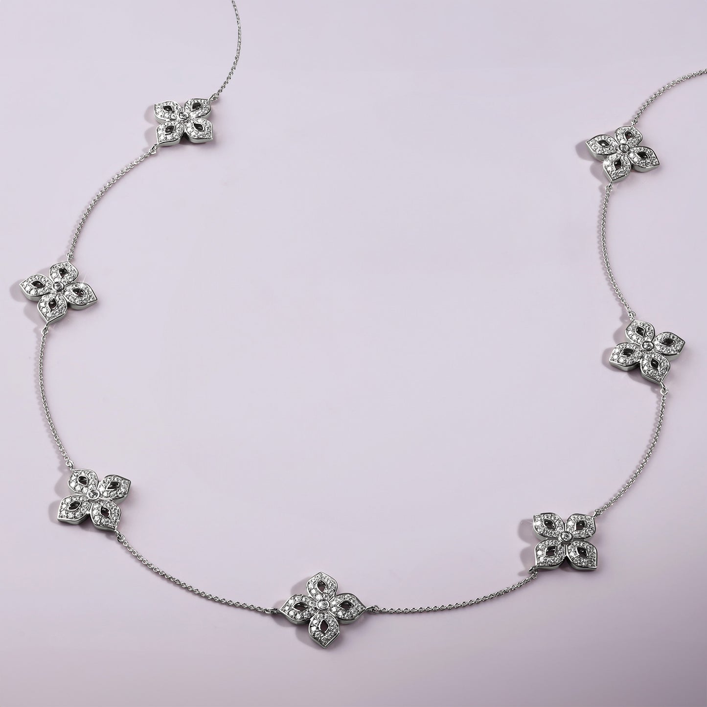 La Fleur Petite Diamond Silhouette Stationed Necklace