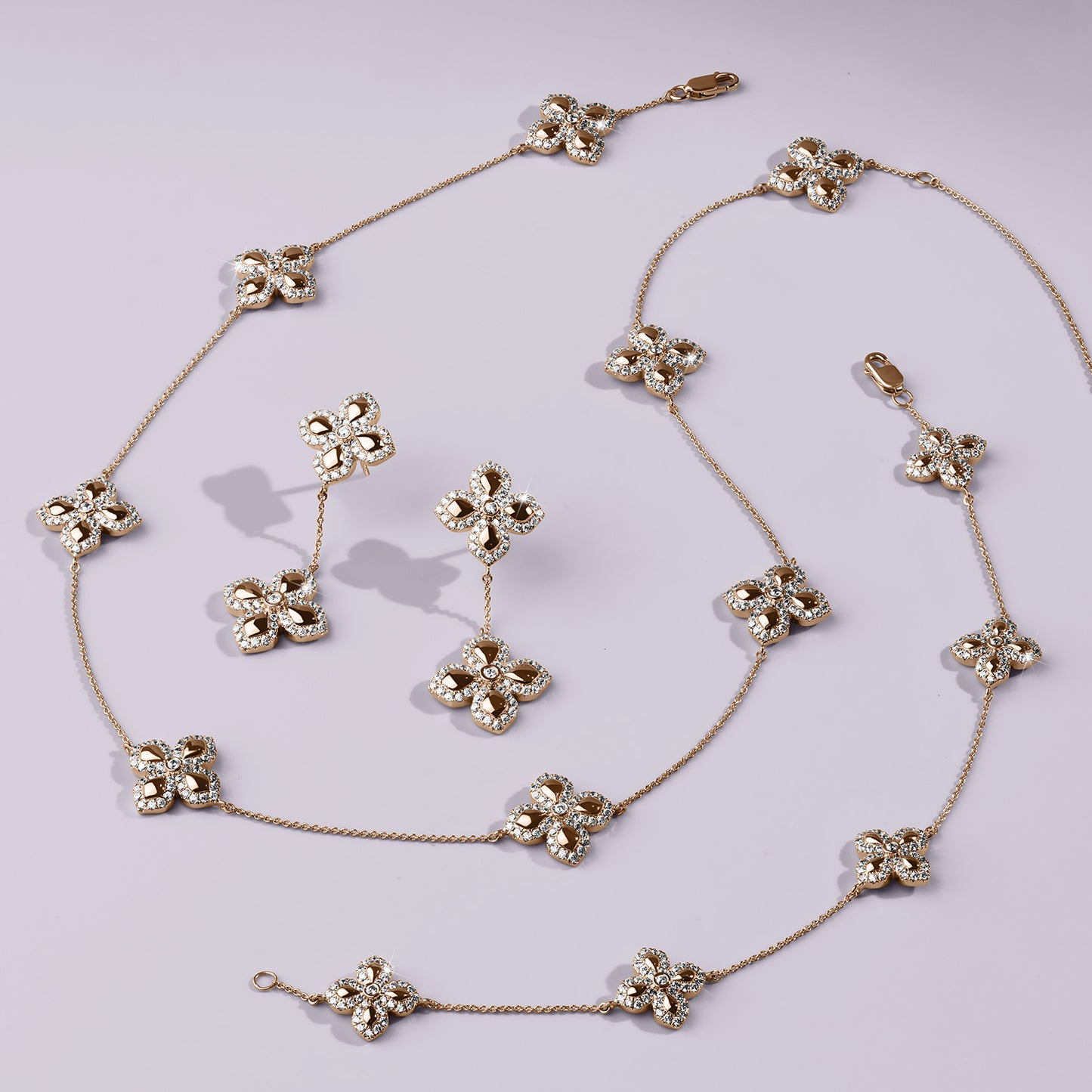 La Fleur Petite Diamond Contour Stationed Necklace