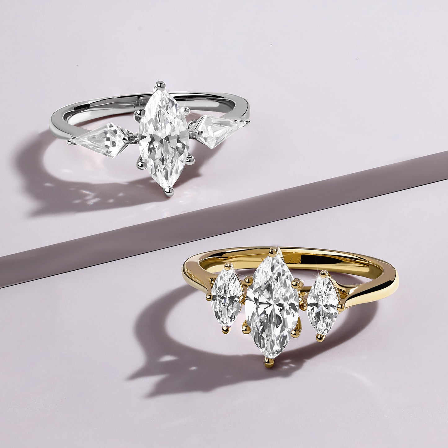 Marquise - Kite Trinity Diamond Ring