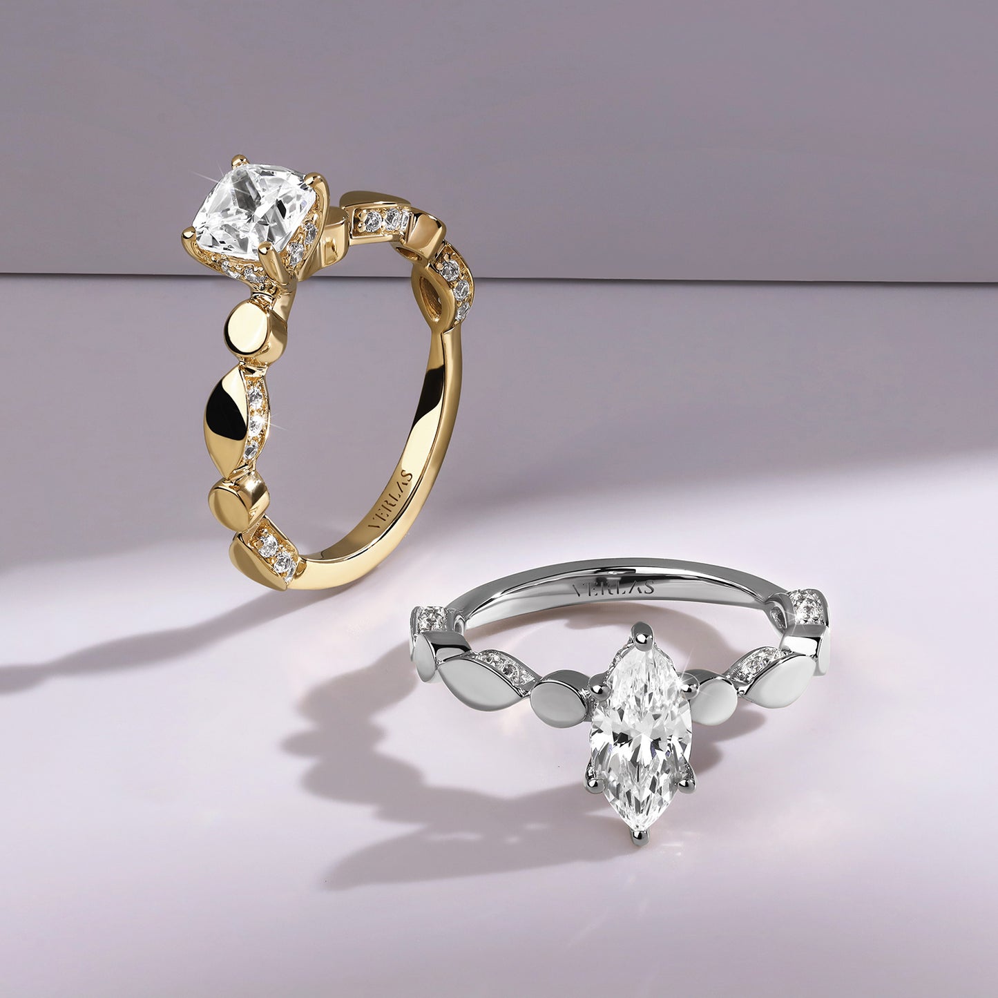 Marquise Hidden Halo Accent Diamond Ring