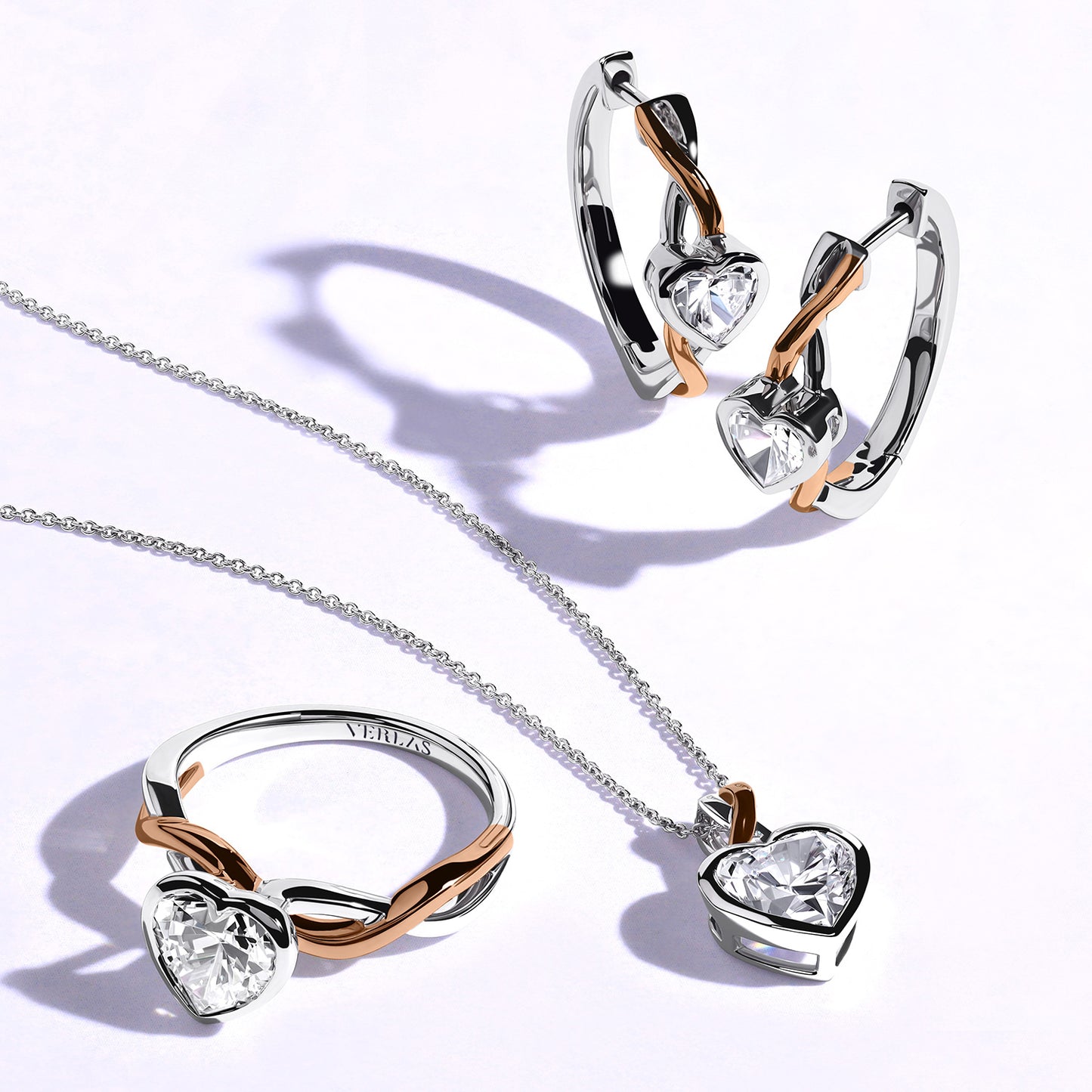 Twisted Bezel Heart Diamond Ring