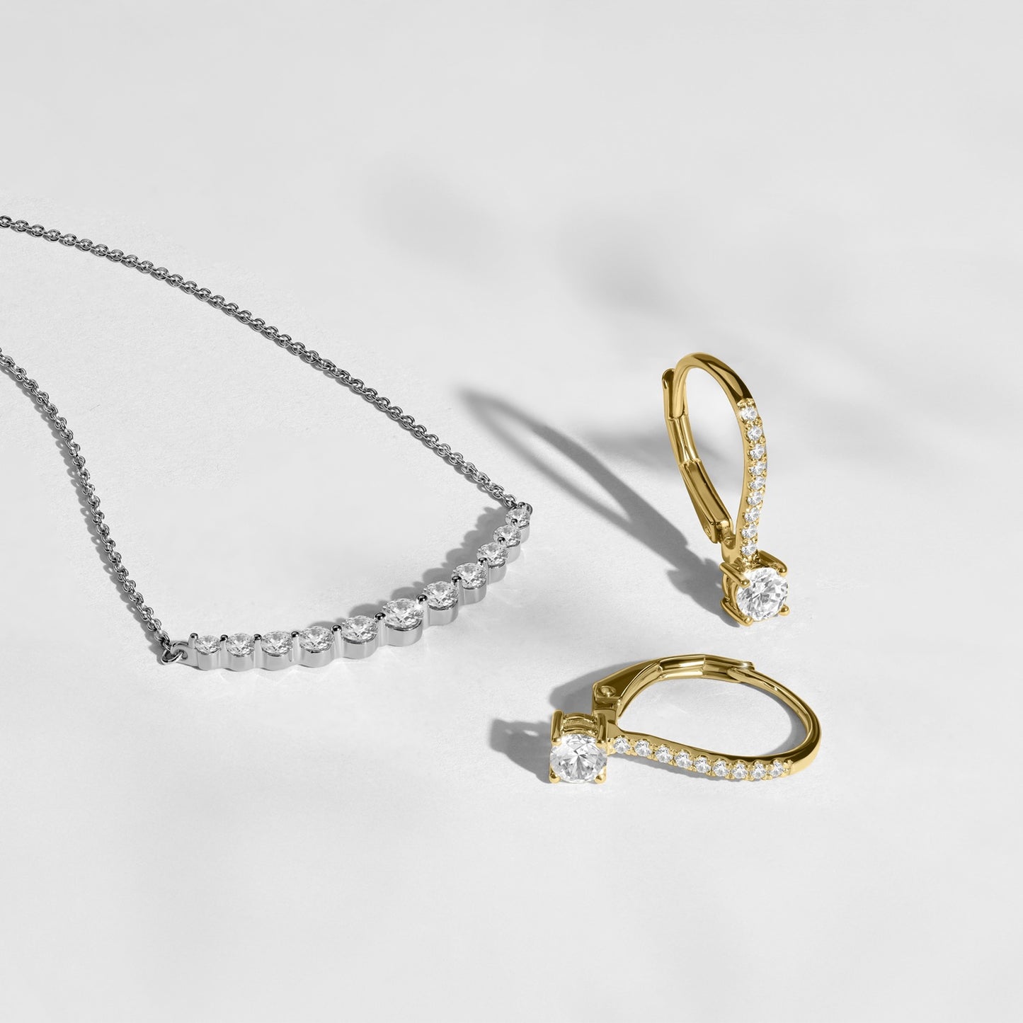 Round Solitaire Drop Earrings