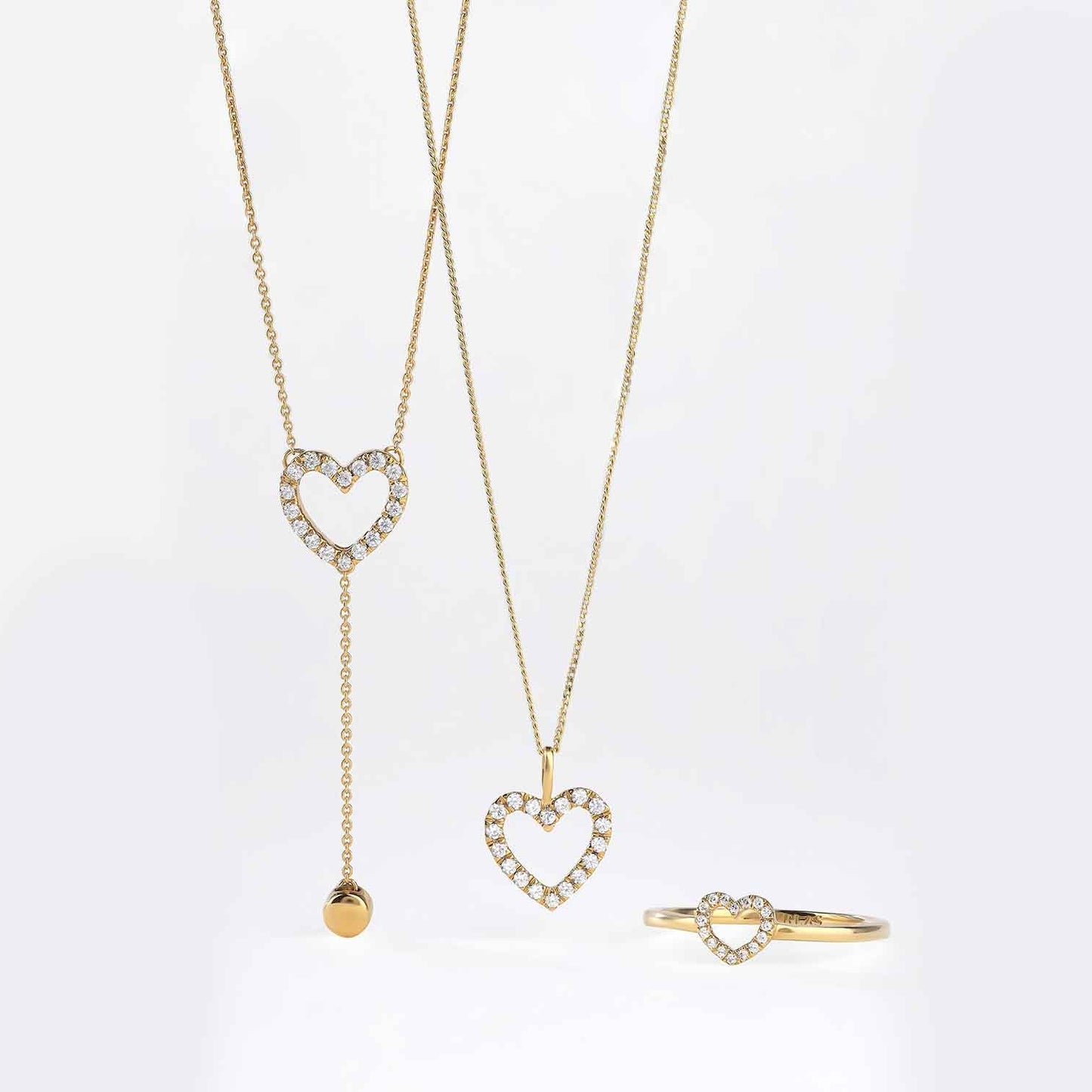 Silhouette Heart Drop Necklace