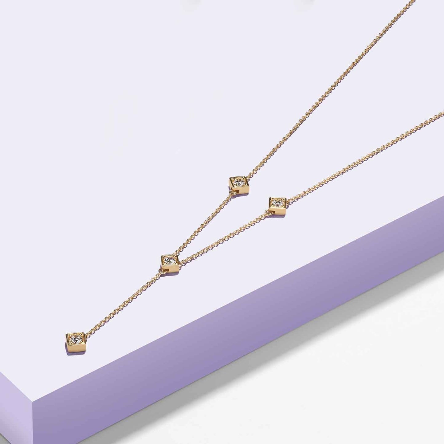 Cubic Stationed Y Necklace