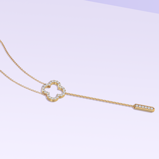 Silhouette Clover Drop Necklace