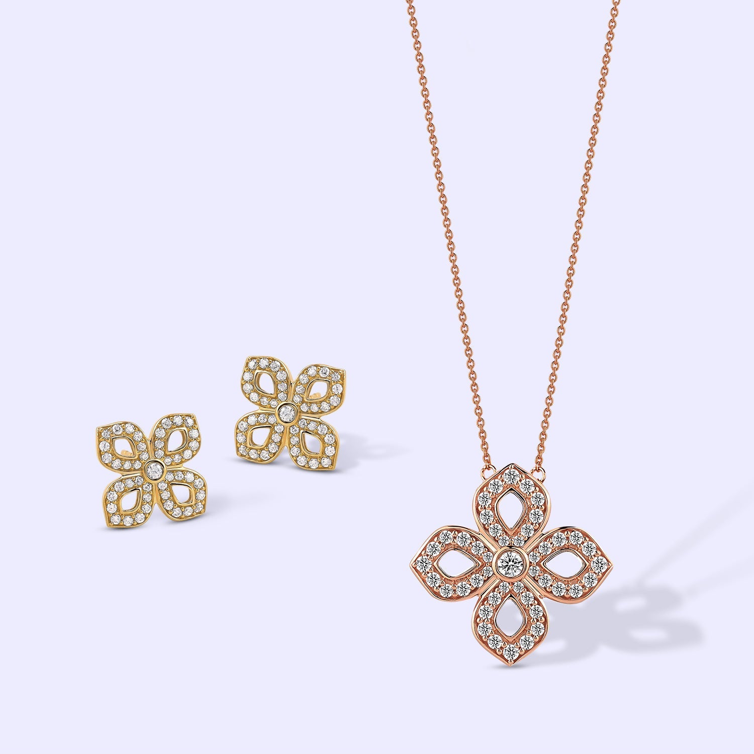 La Fleur Diamond Silhouette Studs_Product Angle_Creative Image