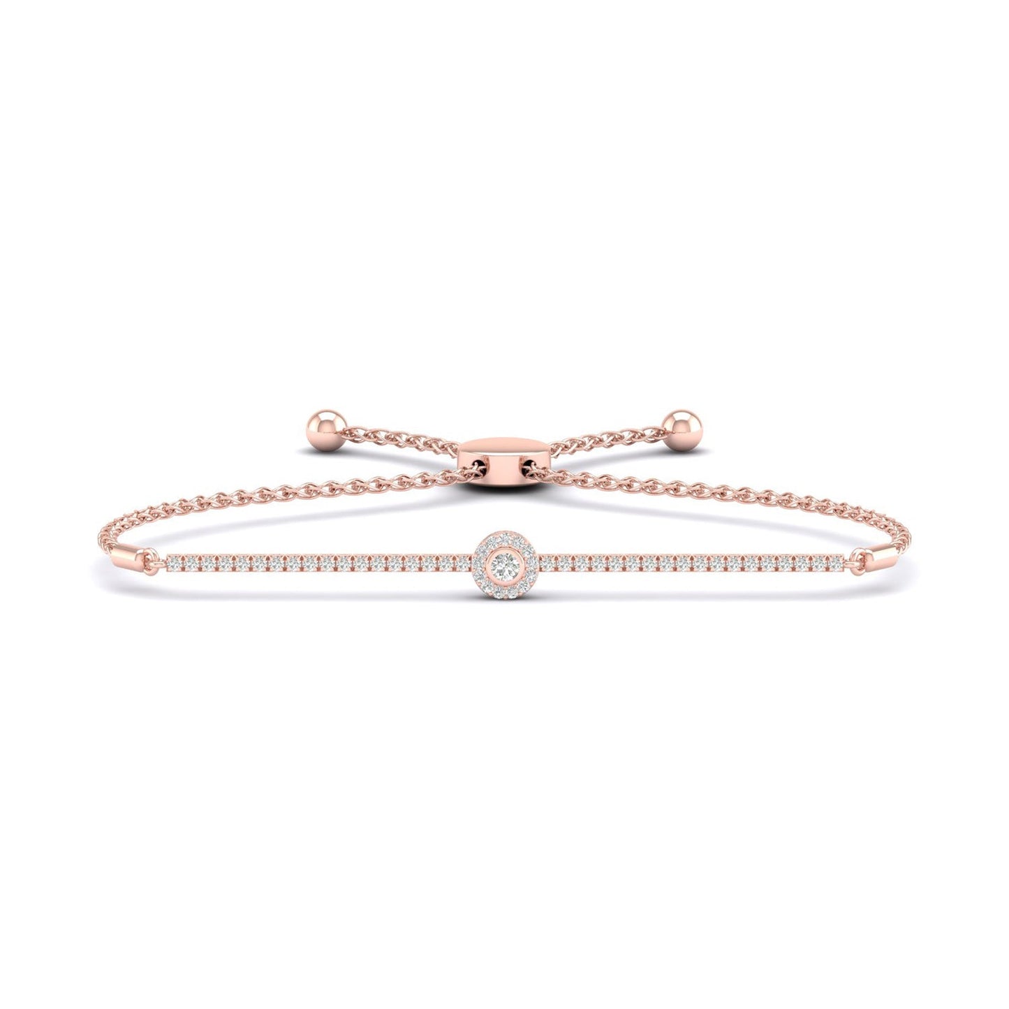 Signature Round Halo Bolo Bracelet_Product Angle_1 Ct. - 1