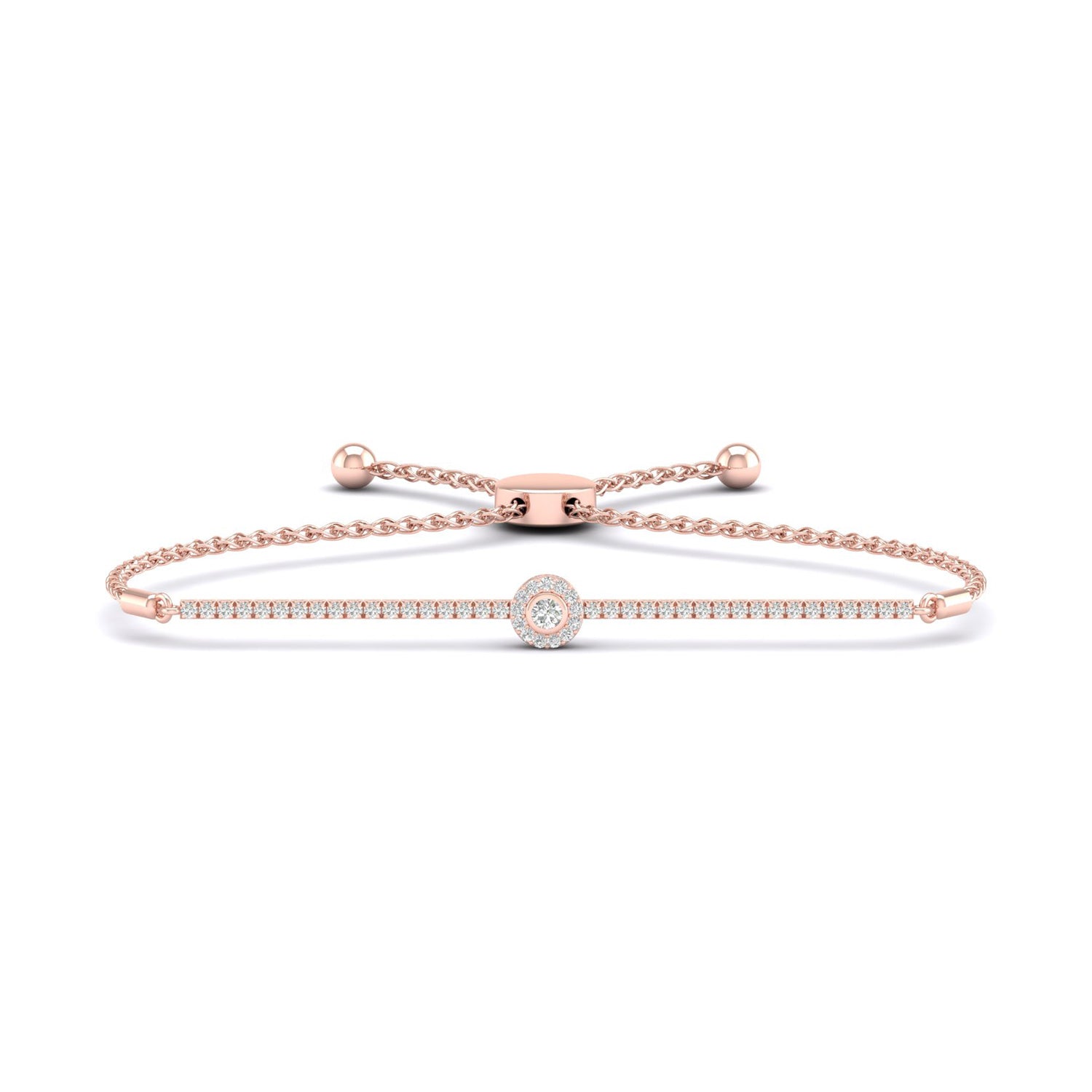 Signature Round Halo Bolo Bracelet_Product Angle_1 Ct. - 1