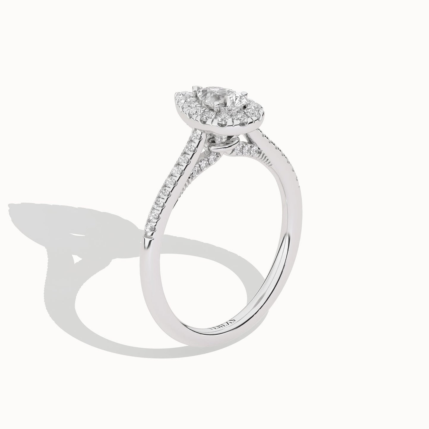Signature Dewdrop Halo Ring_Product Angle_3/4Ct - 2