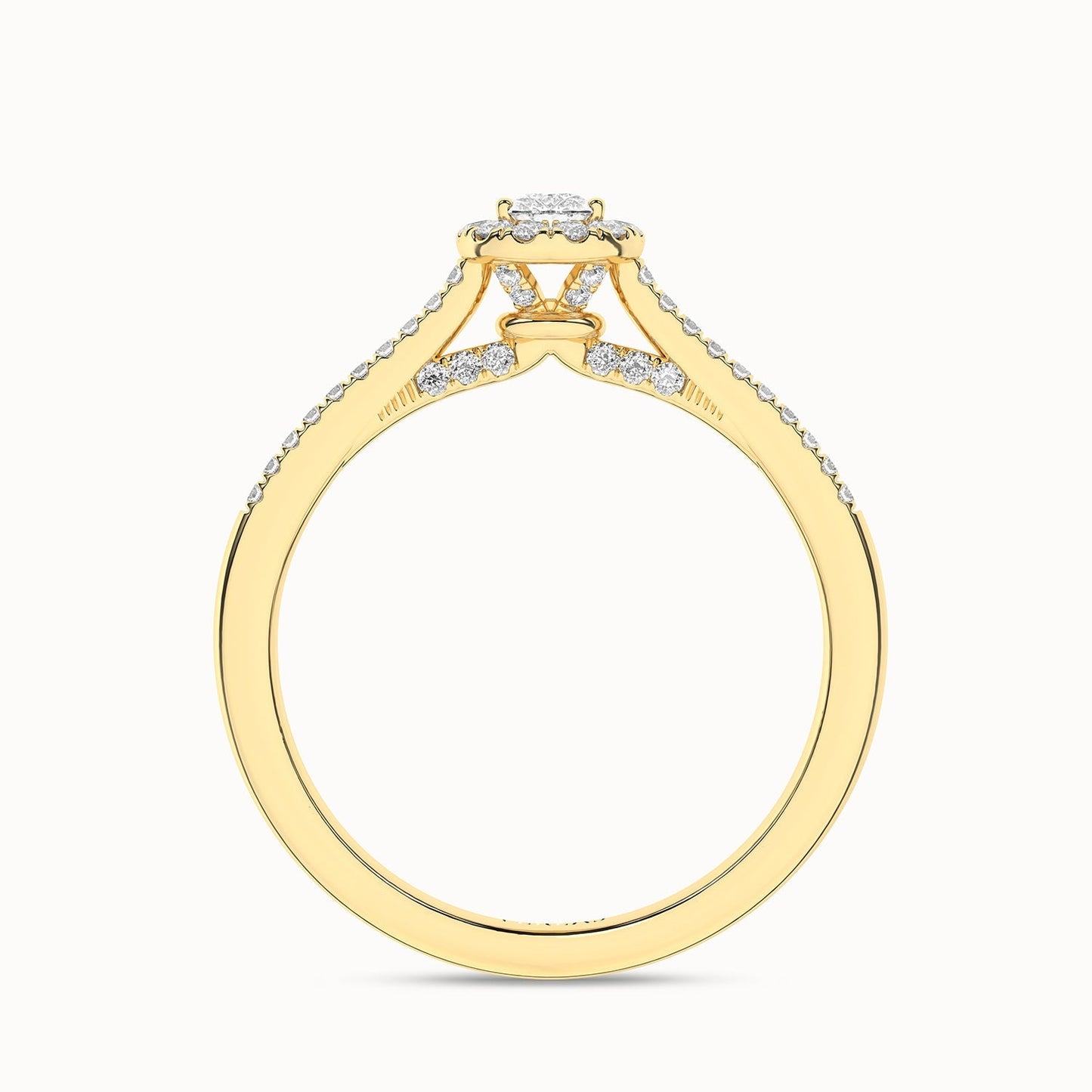 Signature Dewdrop Halo Ring_Product Angle_1/3Ct - 2