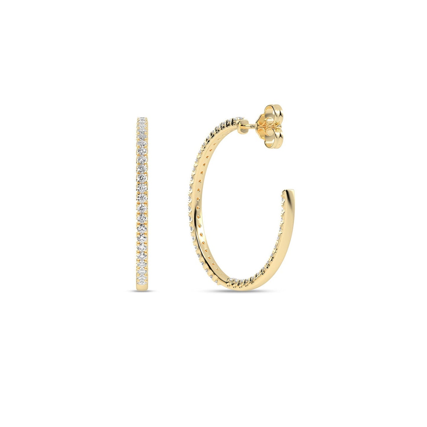 Petite Inside Out Atmos Diamond Hoops_Product angle _3/4 - 3