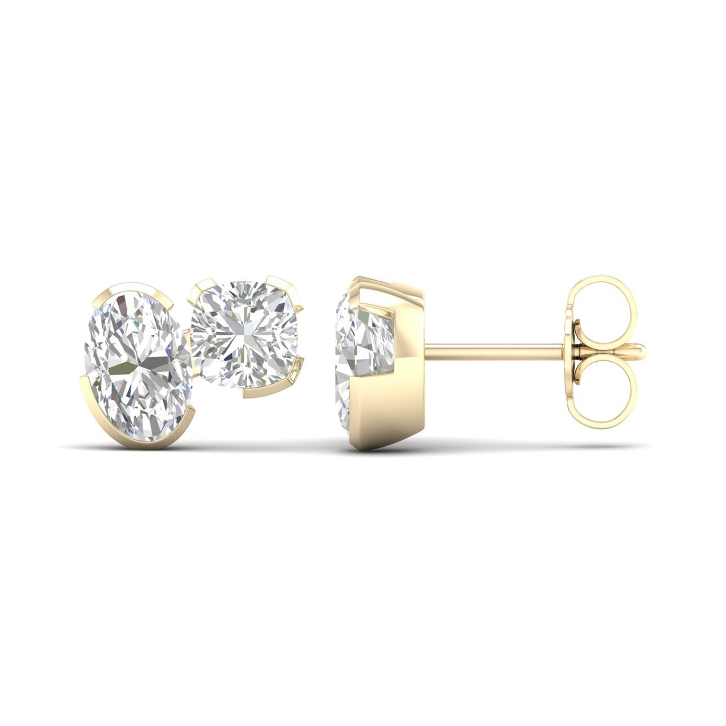 Atmos Oval Round Diamond Two Stone Studs_Product angle _2 - 1