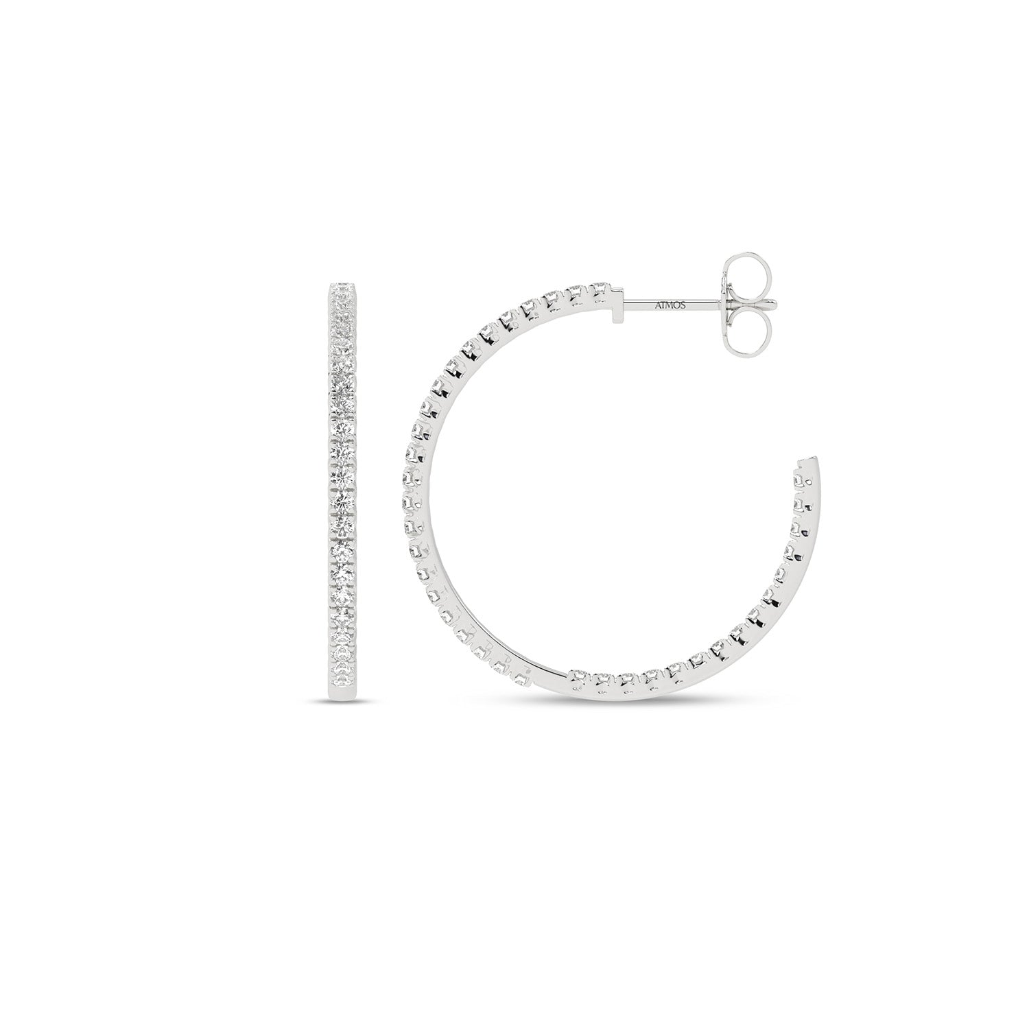 Petite Inside Out Atmos Diamond Hoops_Product angle _3/4 - 1