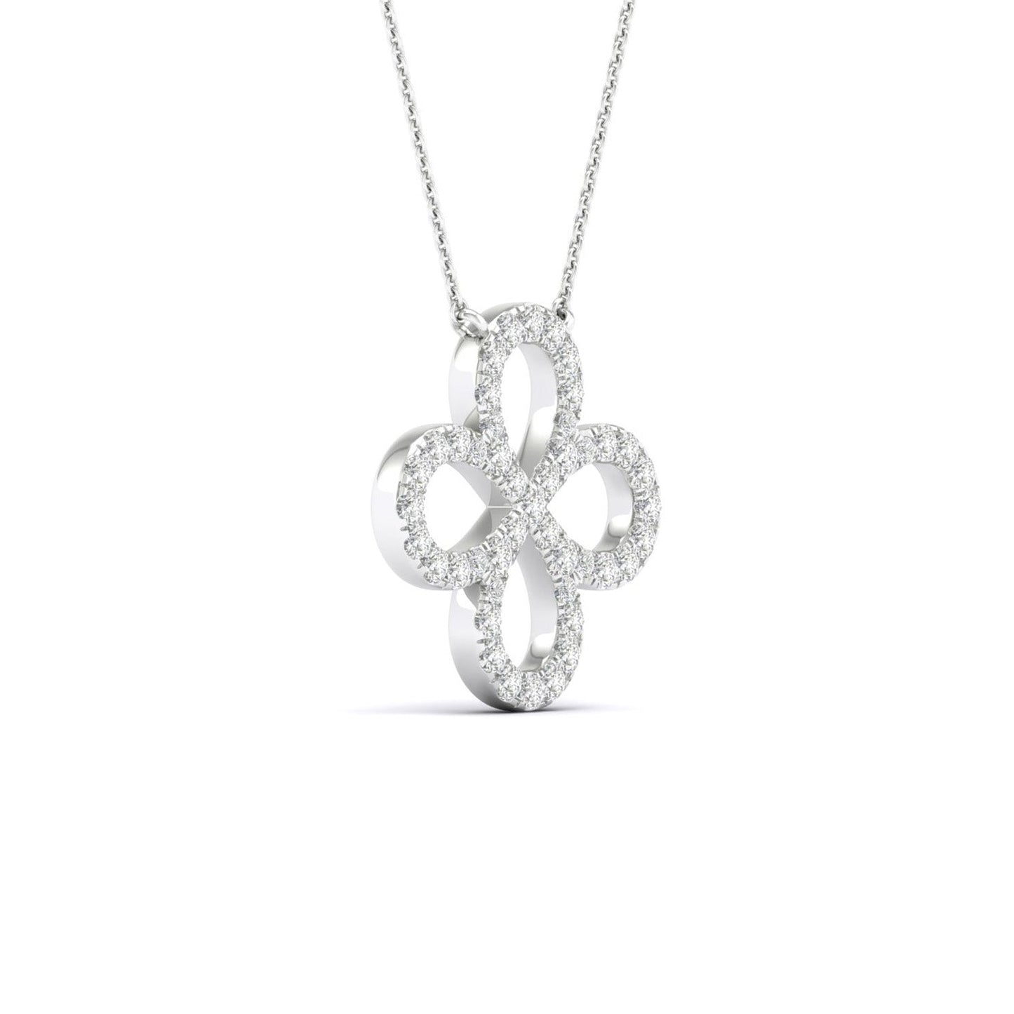Infinity-Clover Silhouette Necklace_Product Angle_1/4 - 2