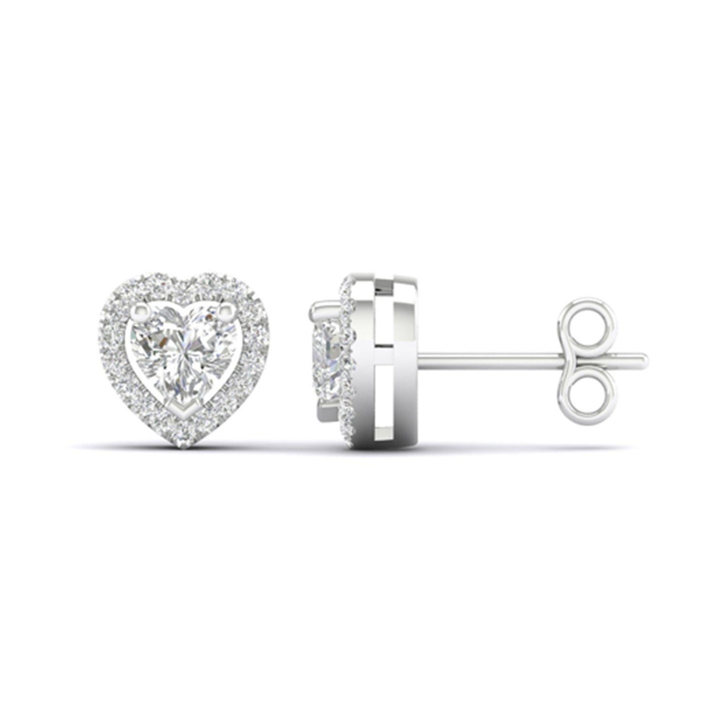 Heart Halo Studs_Product Angle_1 Ct. -  1