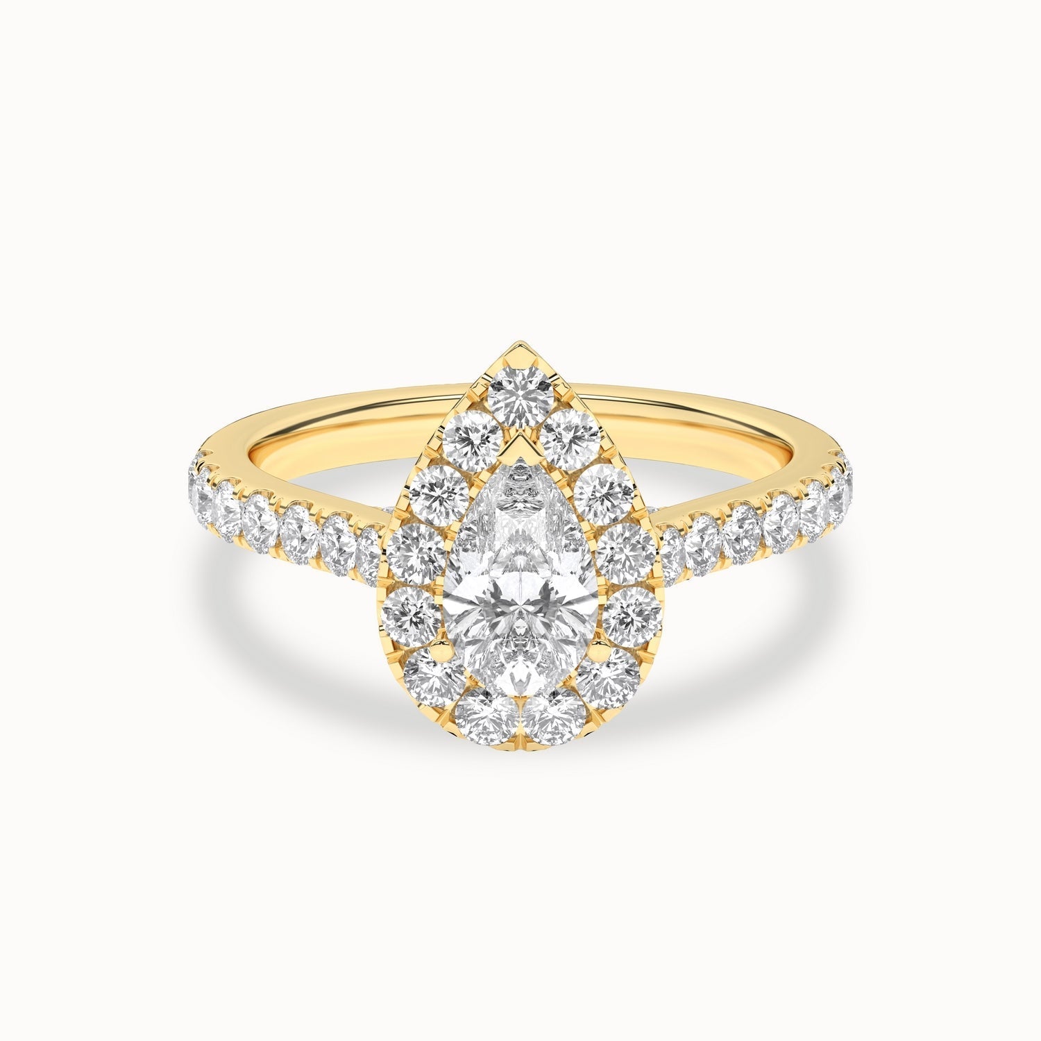 Signature Dewdrop Halo Ring_Product Angle_1 1/2Ct - 1