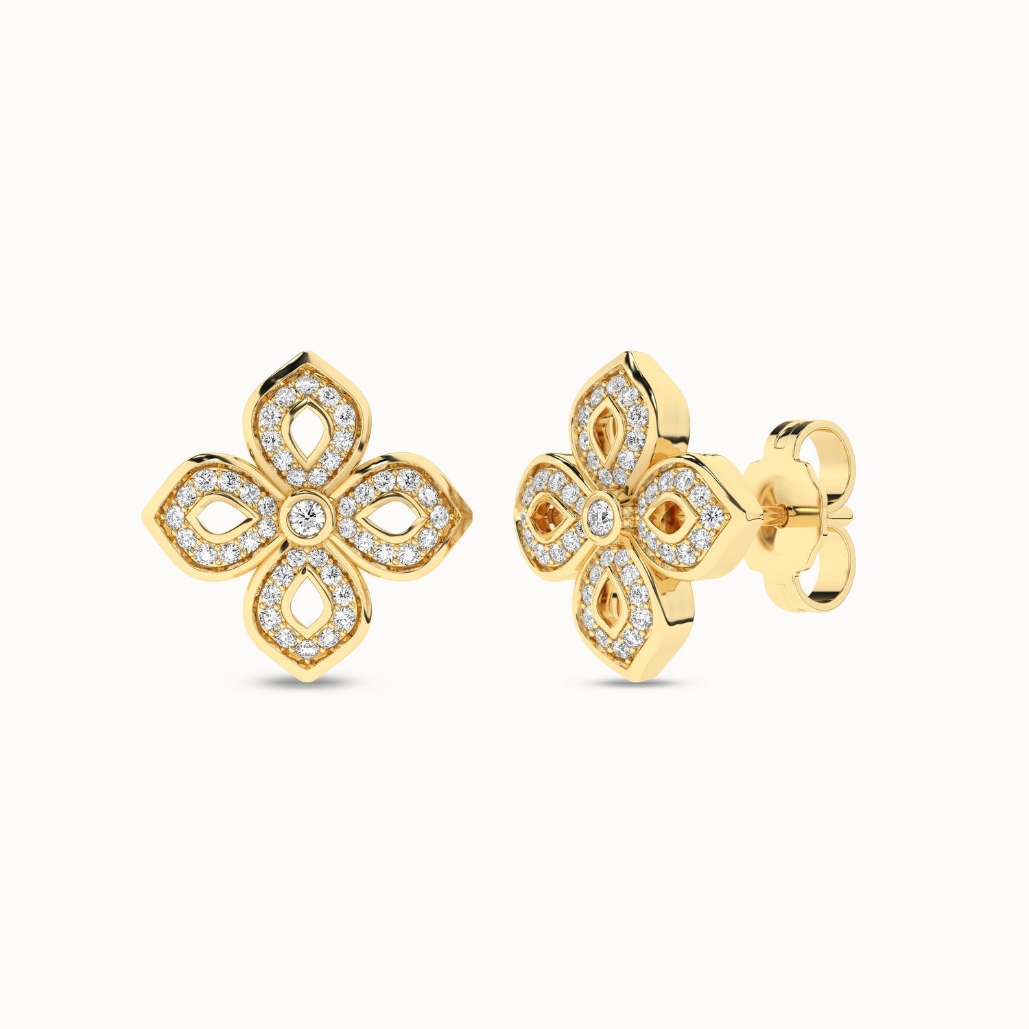 La Fleur Diamond Silhouette Studs_Product Angle_1/4Ct. - 2