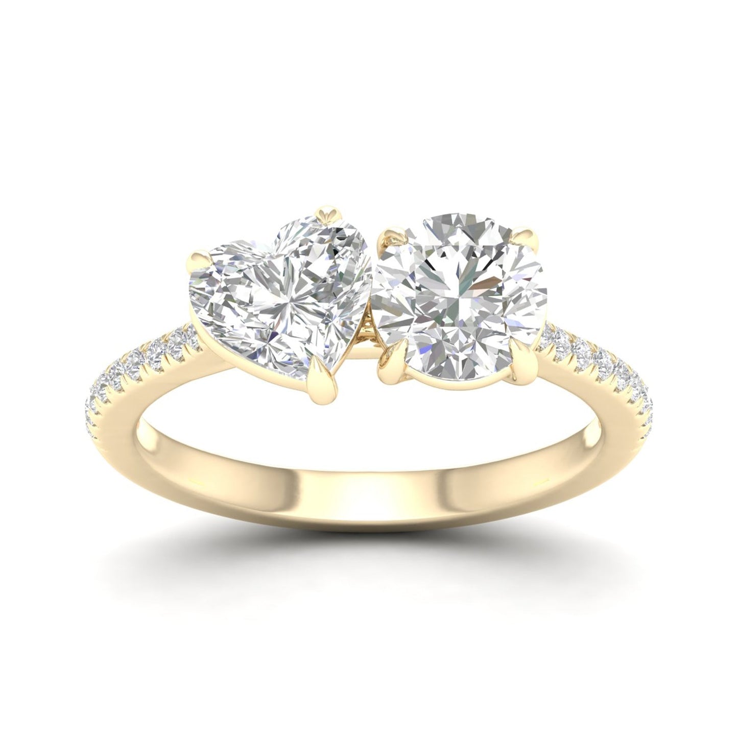 Atmos Heart Round Two Stone Diamond Ring_Product Angle_PCP Main Image