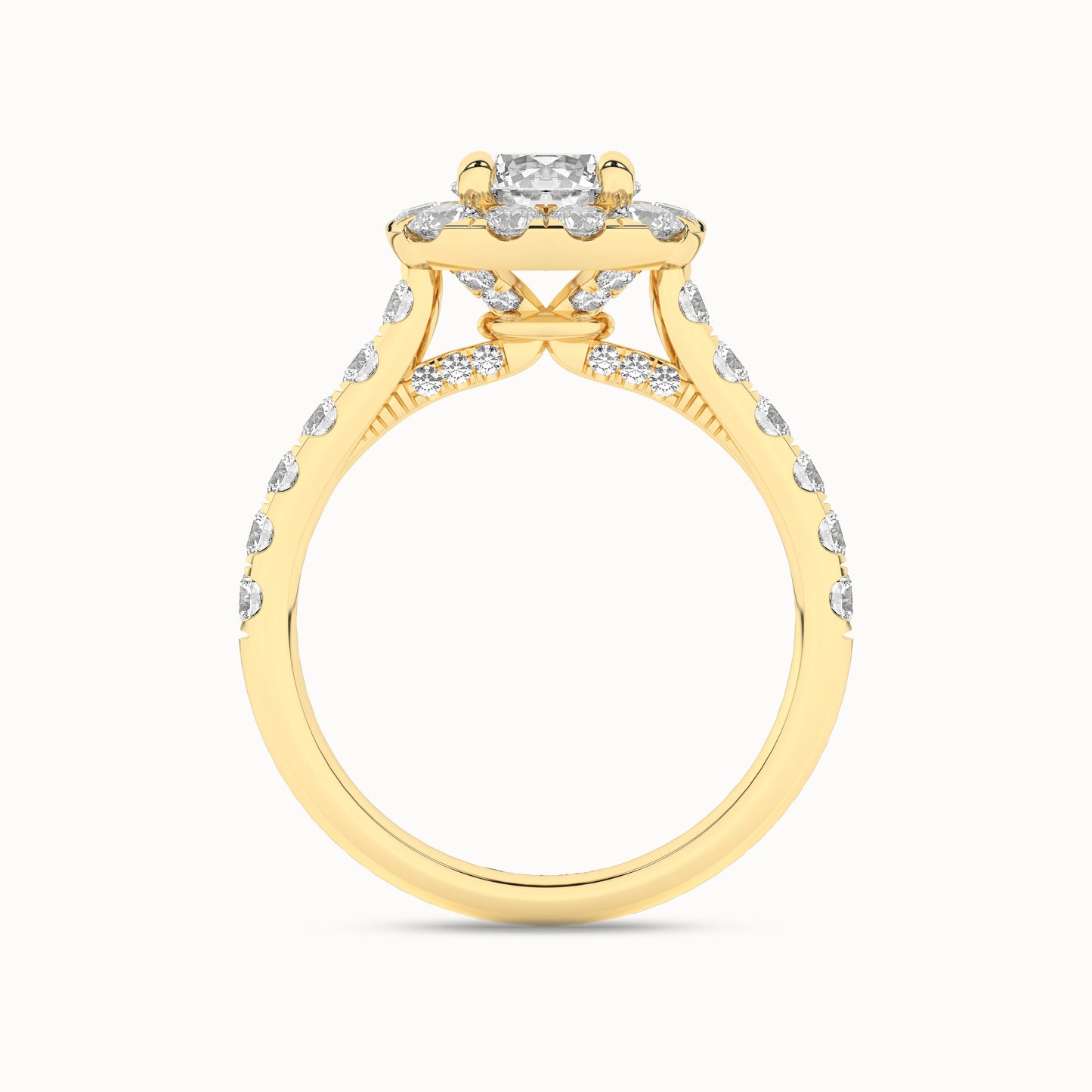 Round-Center Princess Halo Ring_Product Angle_2Ct. - 2