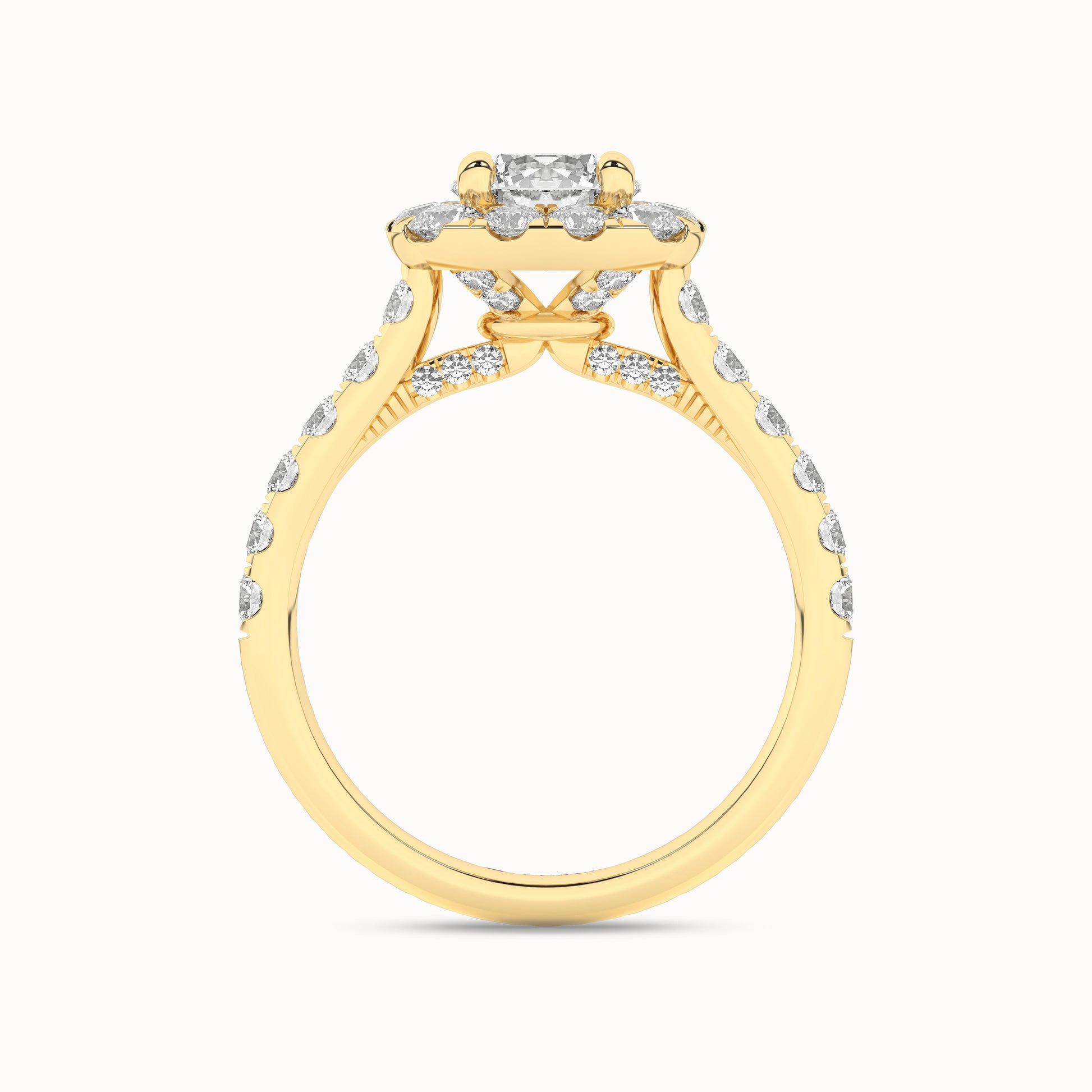 Round-Center Princess Halo Ring_Product Angle_2Ct. - 2