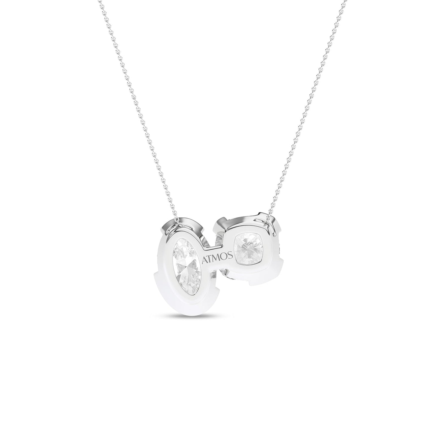 Atmos Cushion Oval Diamond Two-Stone Necklace_Product Angle_2 Ct. - 3