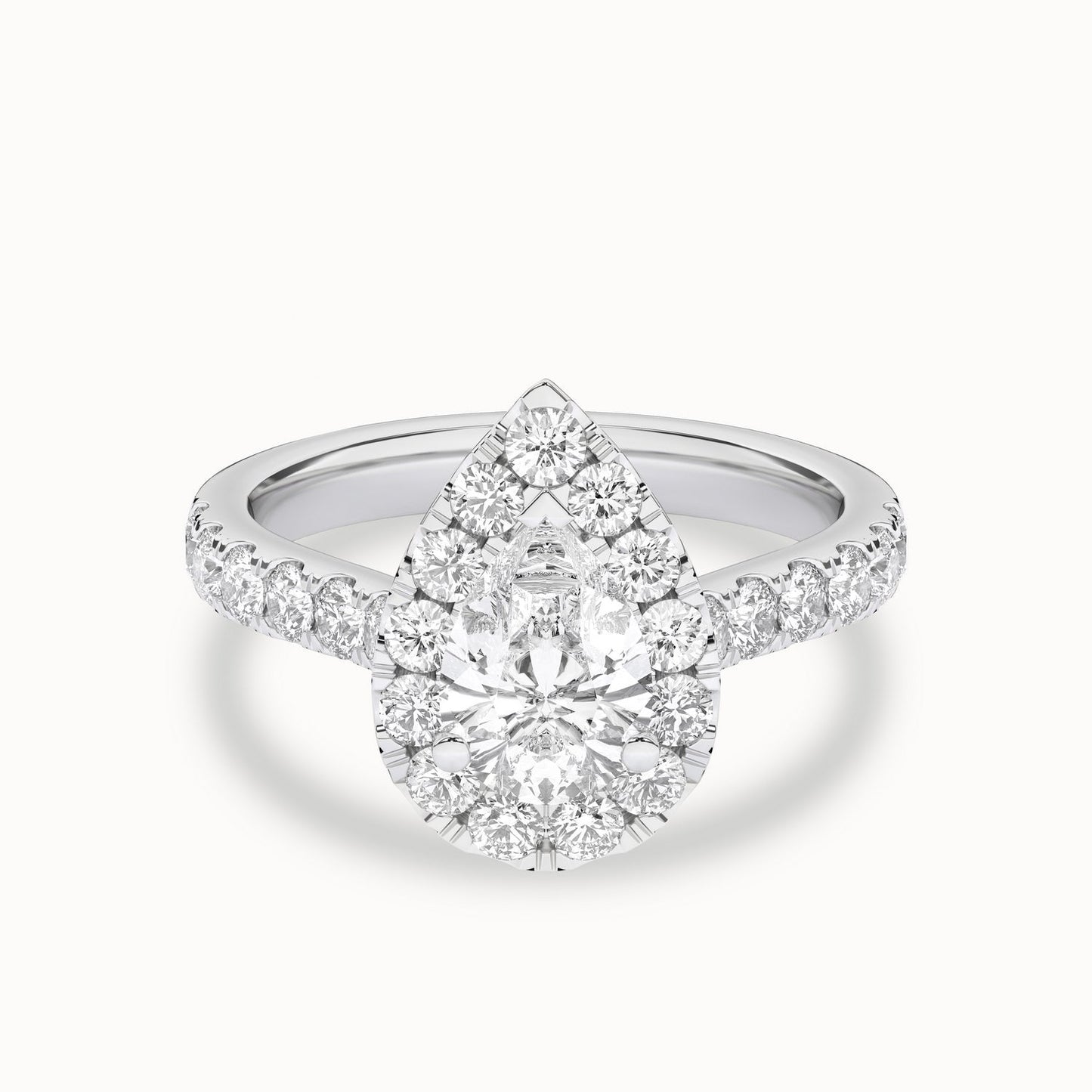 Signature Dewdrop Halo Ring_Product Angle_2Ct - 1