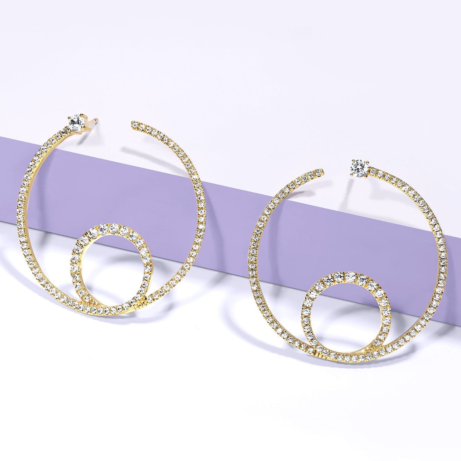 Shimmering Loop Bardot Hoops_Product Angle_Creative Image