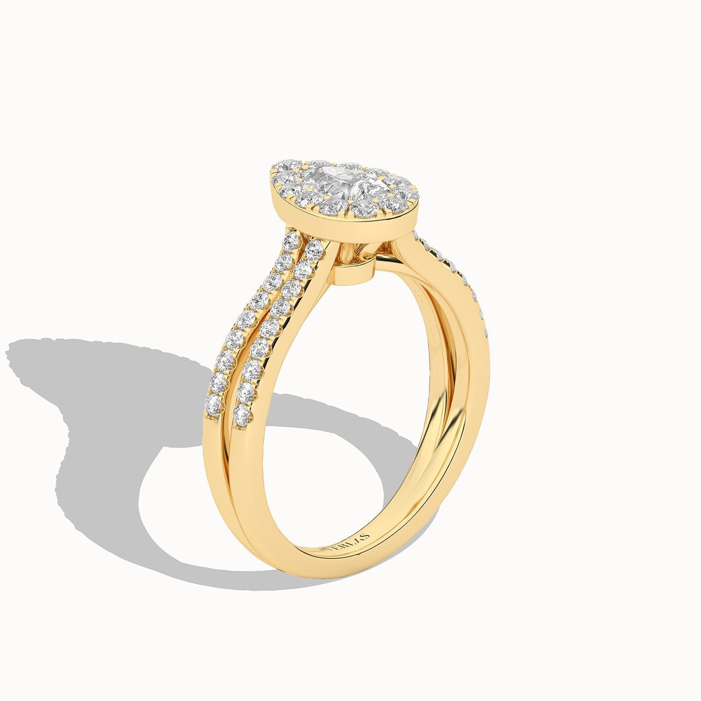 Unified Iconic Dewdrop Halo Ring_Product Angle_1Ct - 2