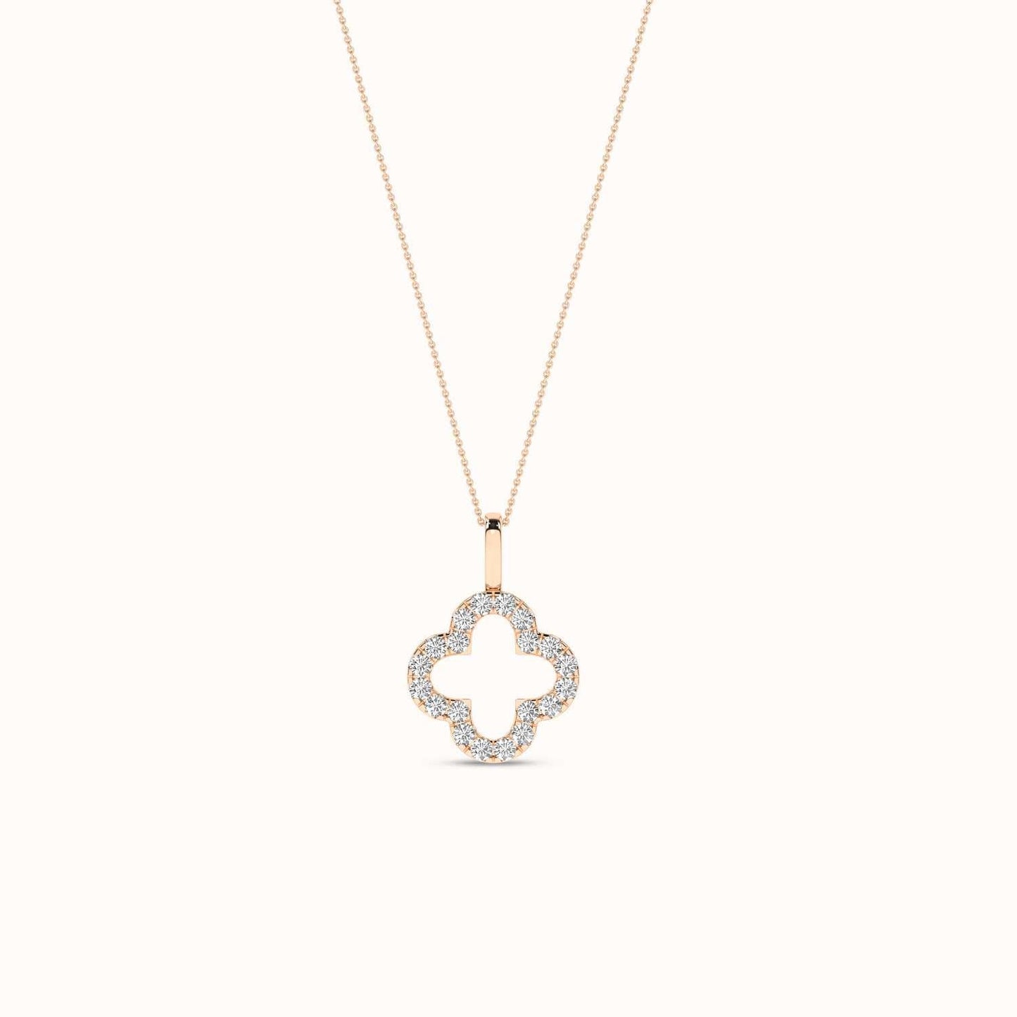 Clover Silhouette Drop Necklace_Product Angle_1/5Ct. - 1