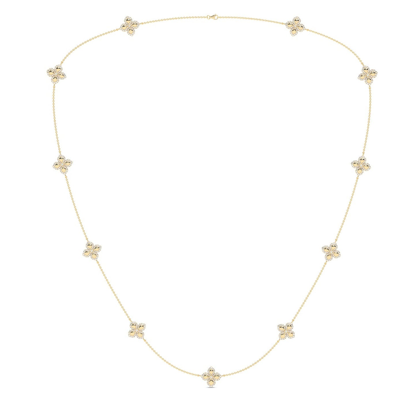 La Fleur Petite Diamond Contour Stationed Necklace_Product Angle_PCP Main Image