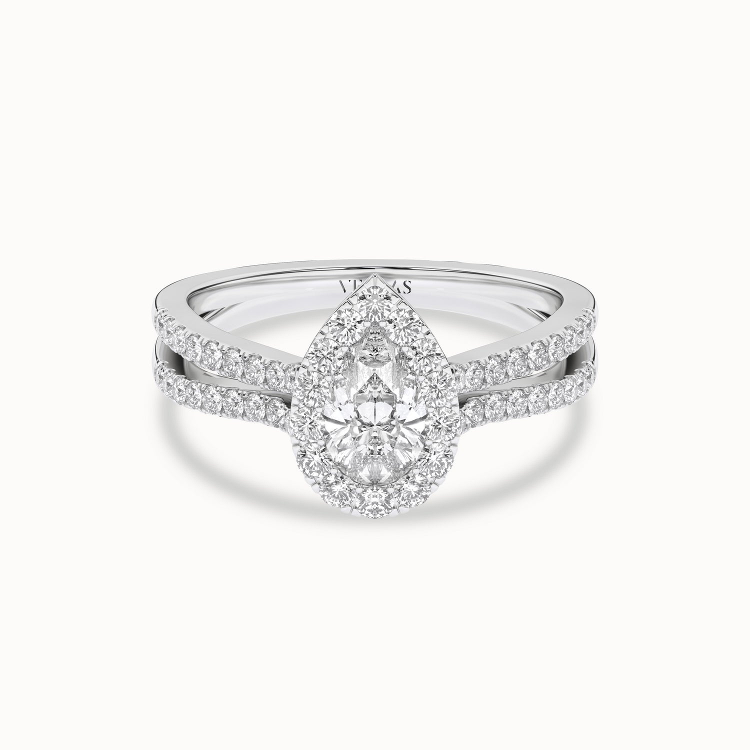 Unified Iconic Dewdrop Halo Ring_Product Angle_1 1/3Ct - 1