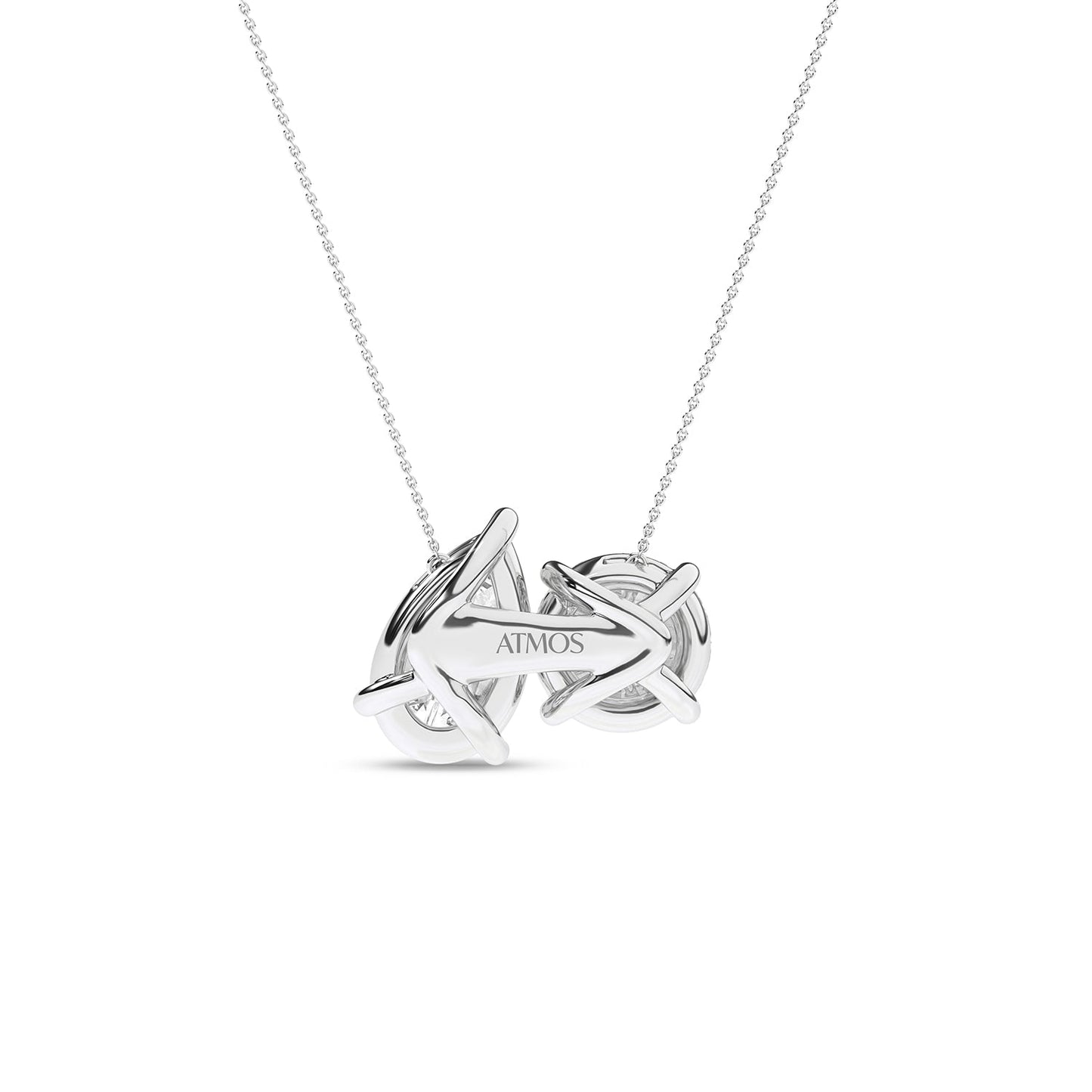 Atmos Round Pear Diamond Two-Stone Necklace_Product Angle_2 Ct. - 3