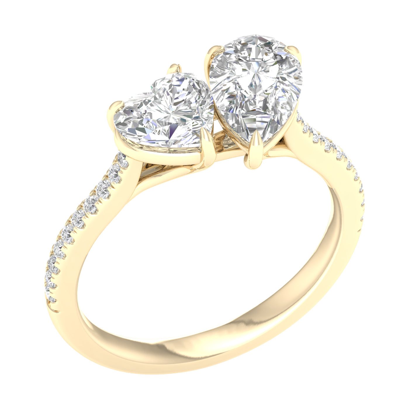Atmos Heart Pear Two Stone Diamond Ring_Product Angle_2 1/6 Ct. - 2