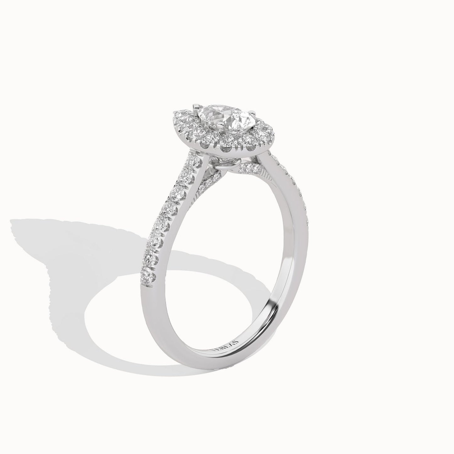 Signature Dewdrop Halo Ring_Product Angle_1Ct - 2