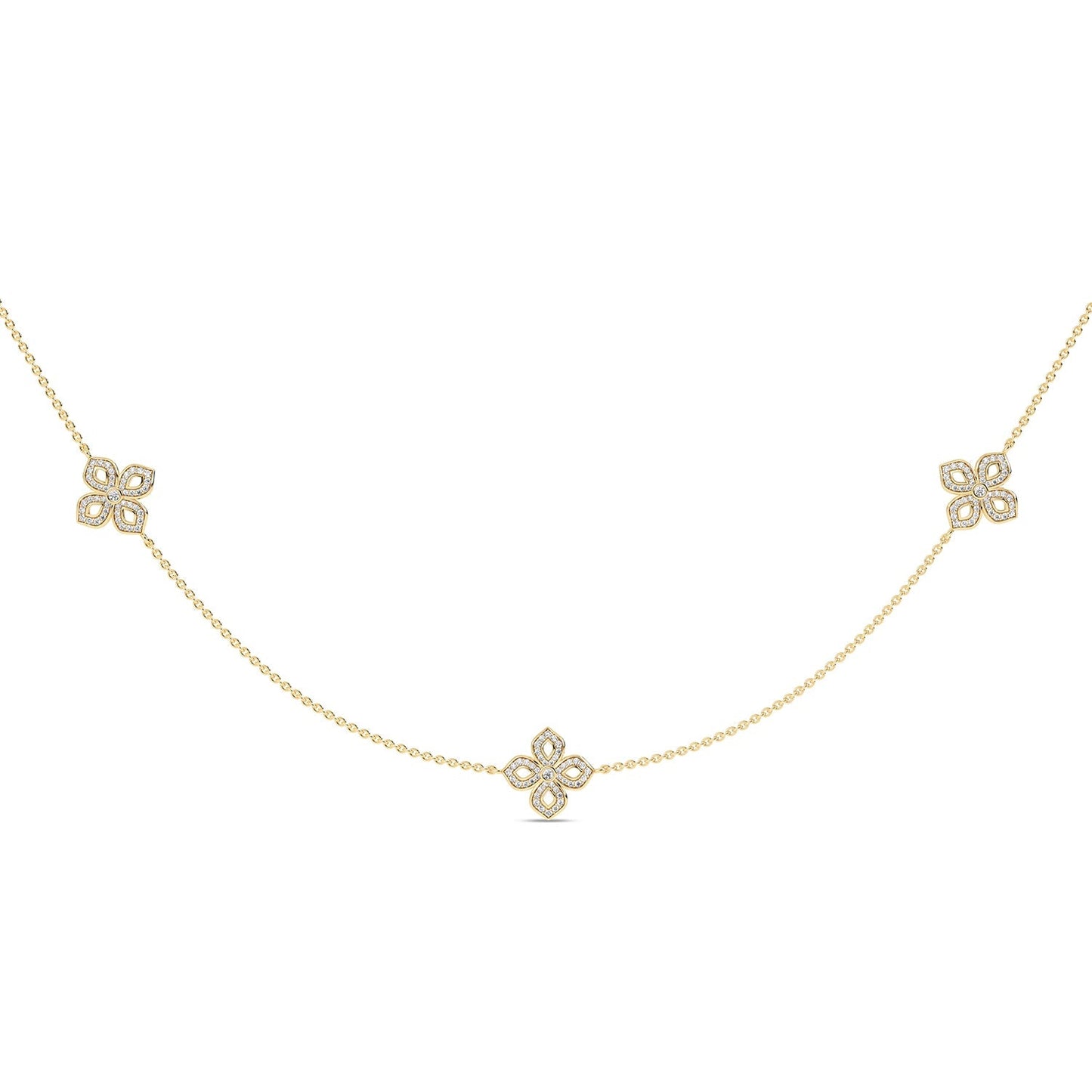 La Fleur Petite Diamond Silhouette Stationed Necklace_Product Angle_1 1/3 - 4