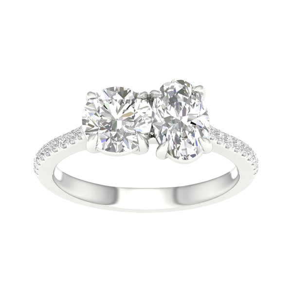Atmos Round Oval Two Stone Diamond Ring_Product Angle_PCP Main Image