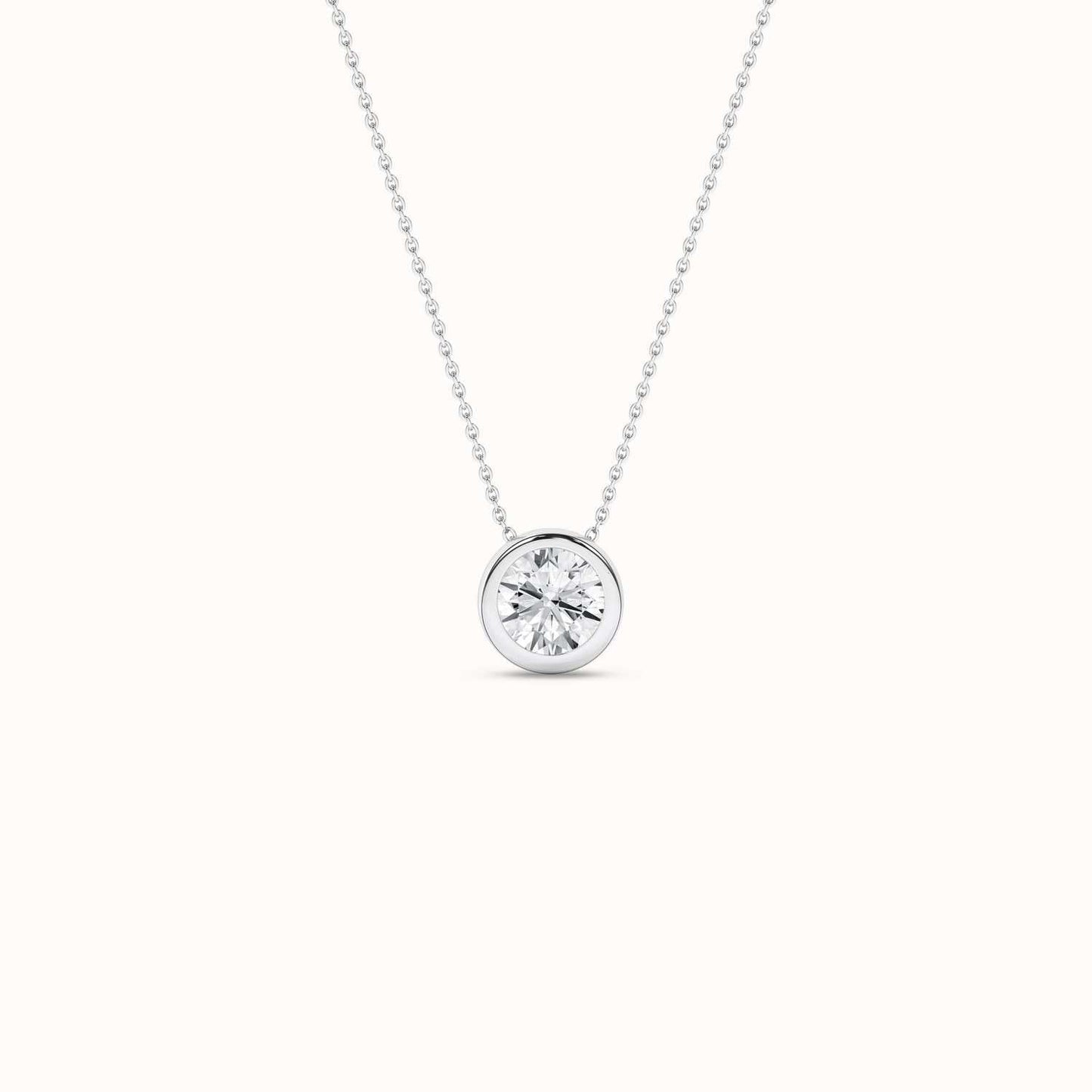 Encompassing Round Necklace_Product Angle_1/3Ct. - 1