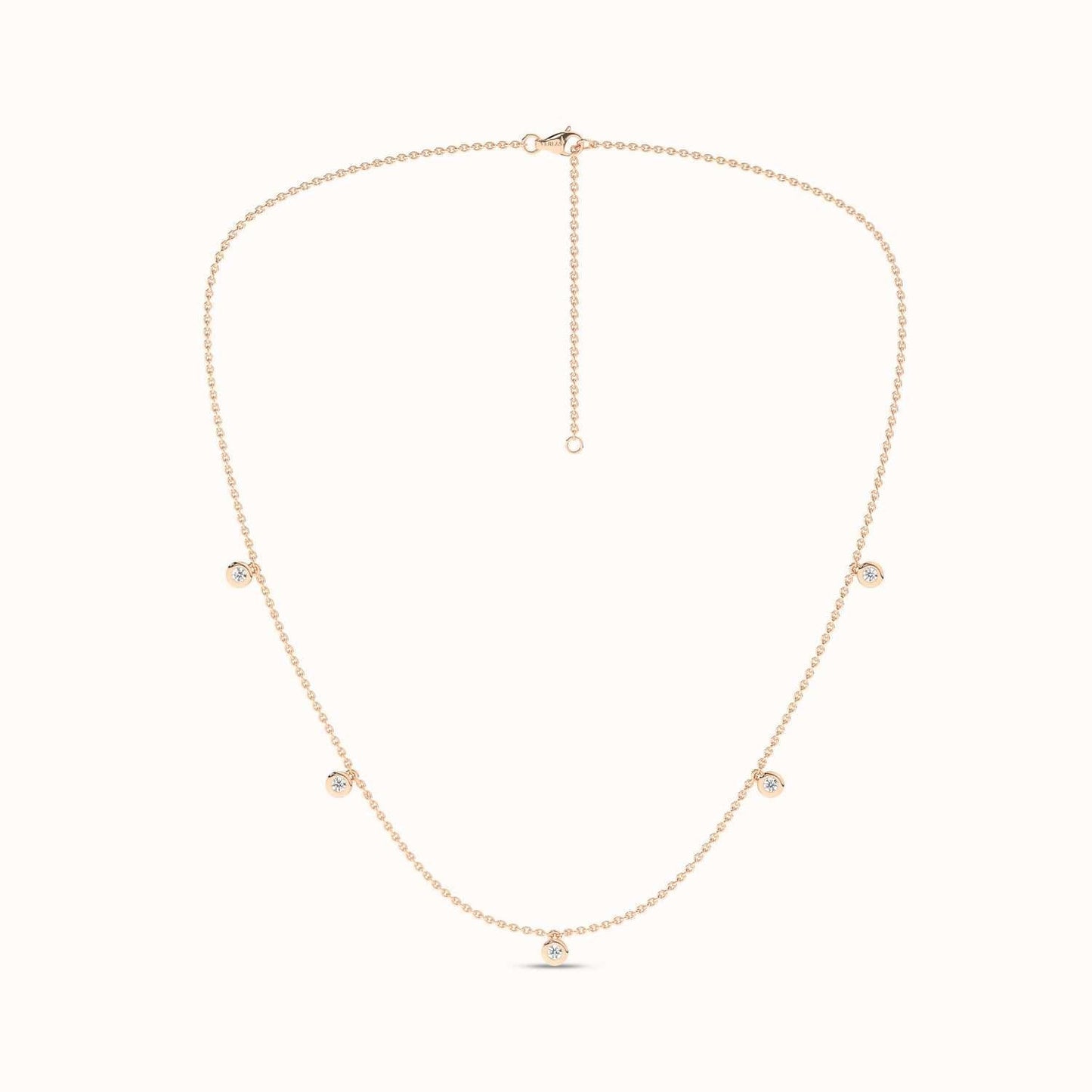 Mini-Round Encompassing Stationed Necklace_Product Angle_1/5Ct. - 1
