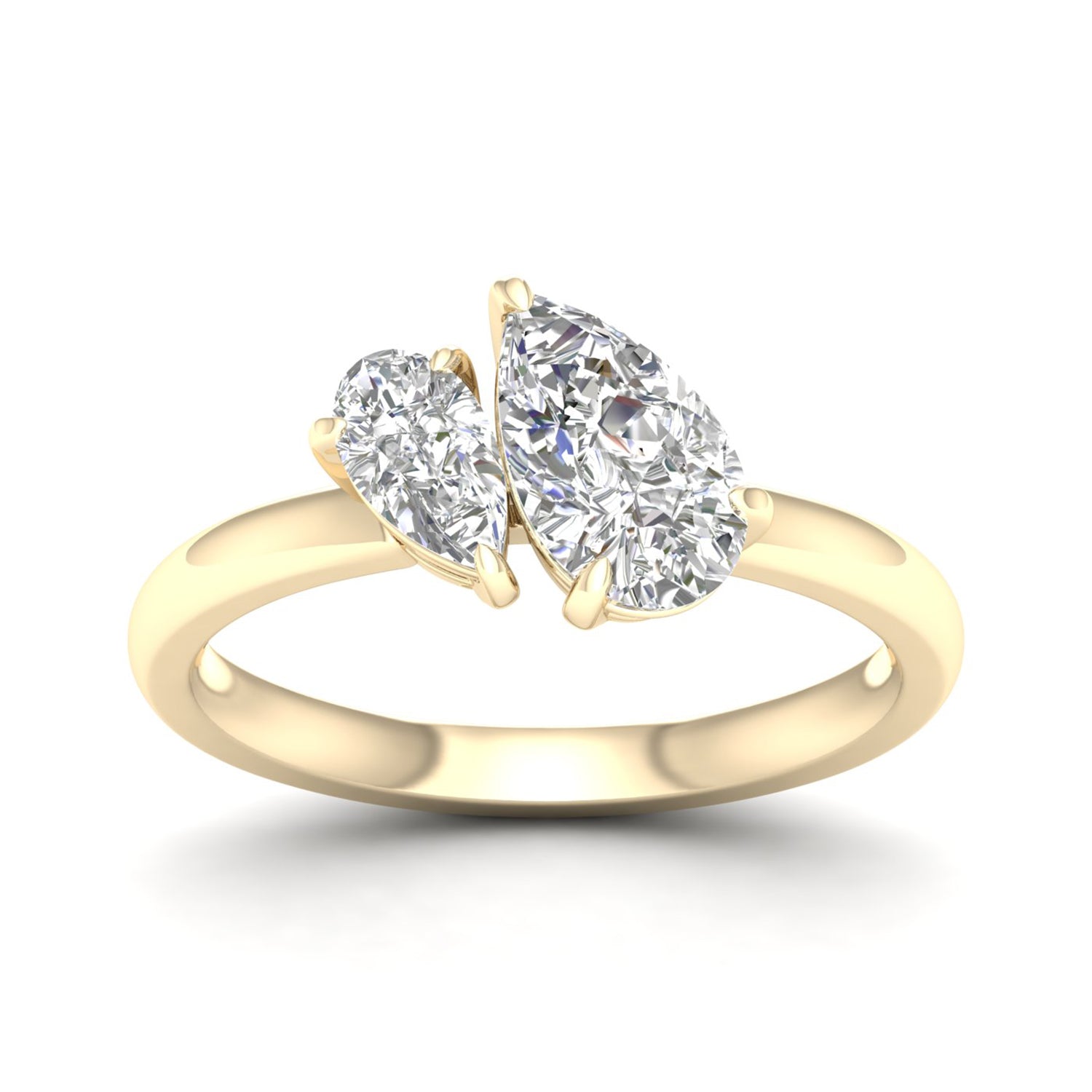 Atmos Asymmetrical Pear Diamond Two Stone Ring_Product Angle_1 1/3 Ct. - 1