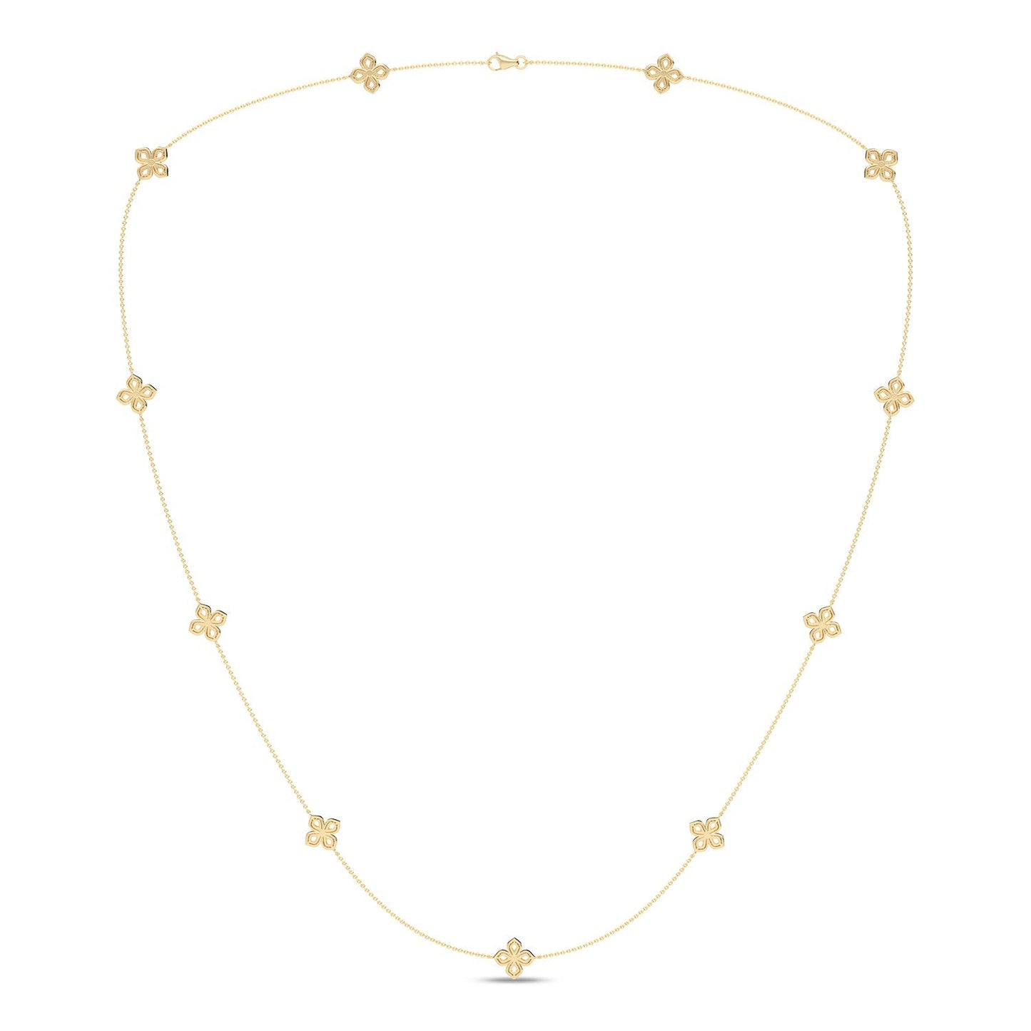 La Fleur Petite Diamond Silhouette Stationed Necklace_Product Angle_1 1/3 - 1